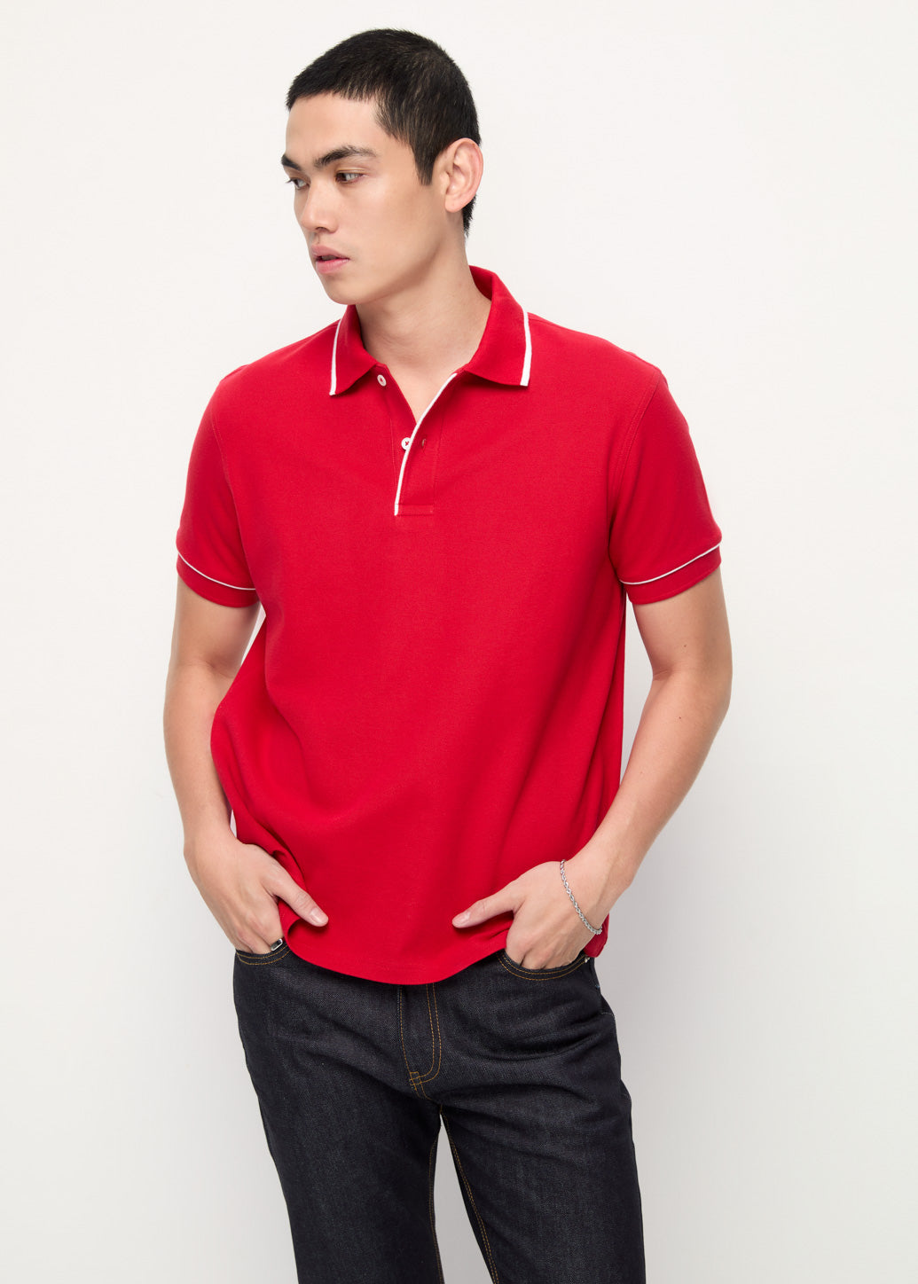LINE PIPING POLO Red / XL