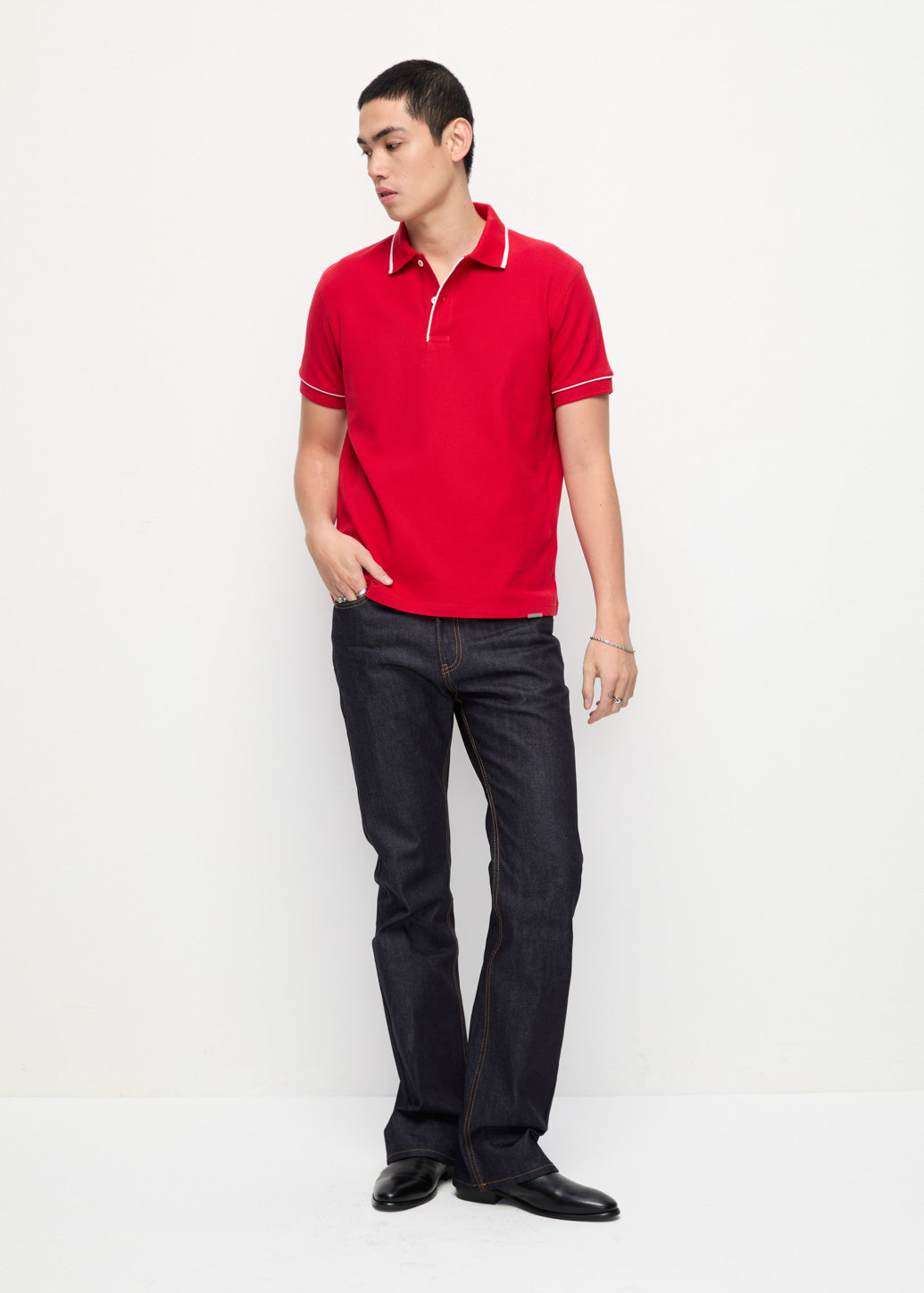 LINE PIPING POLO Red / XL