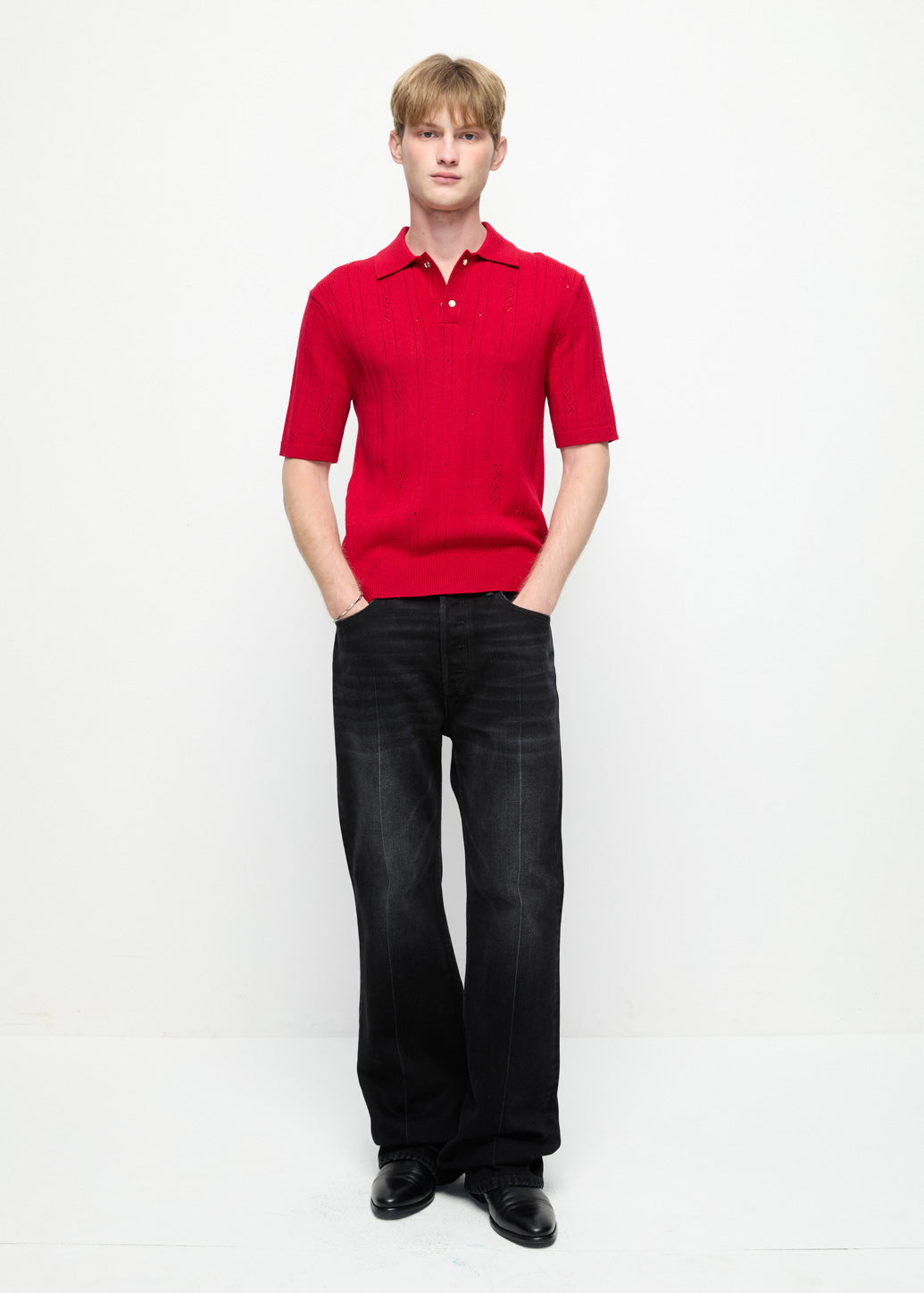 ORIENTAL REBELLION KNITTED POLO Red / XL