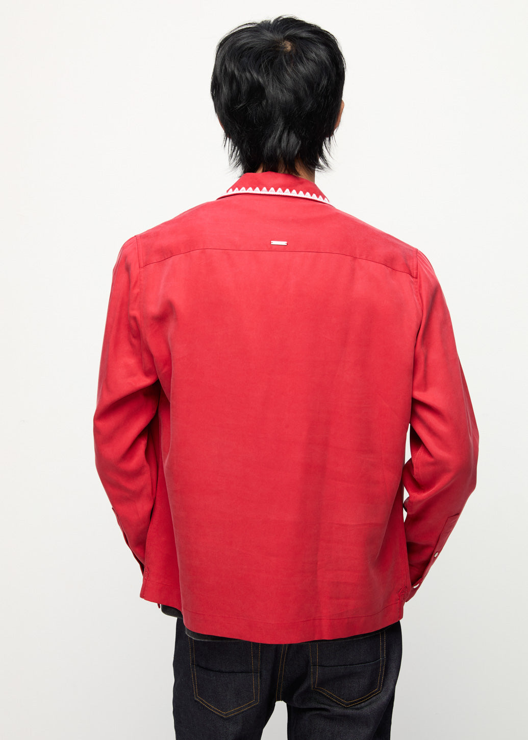 CAMP COLLAR TRIMED SHIRT Red / XL