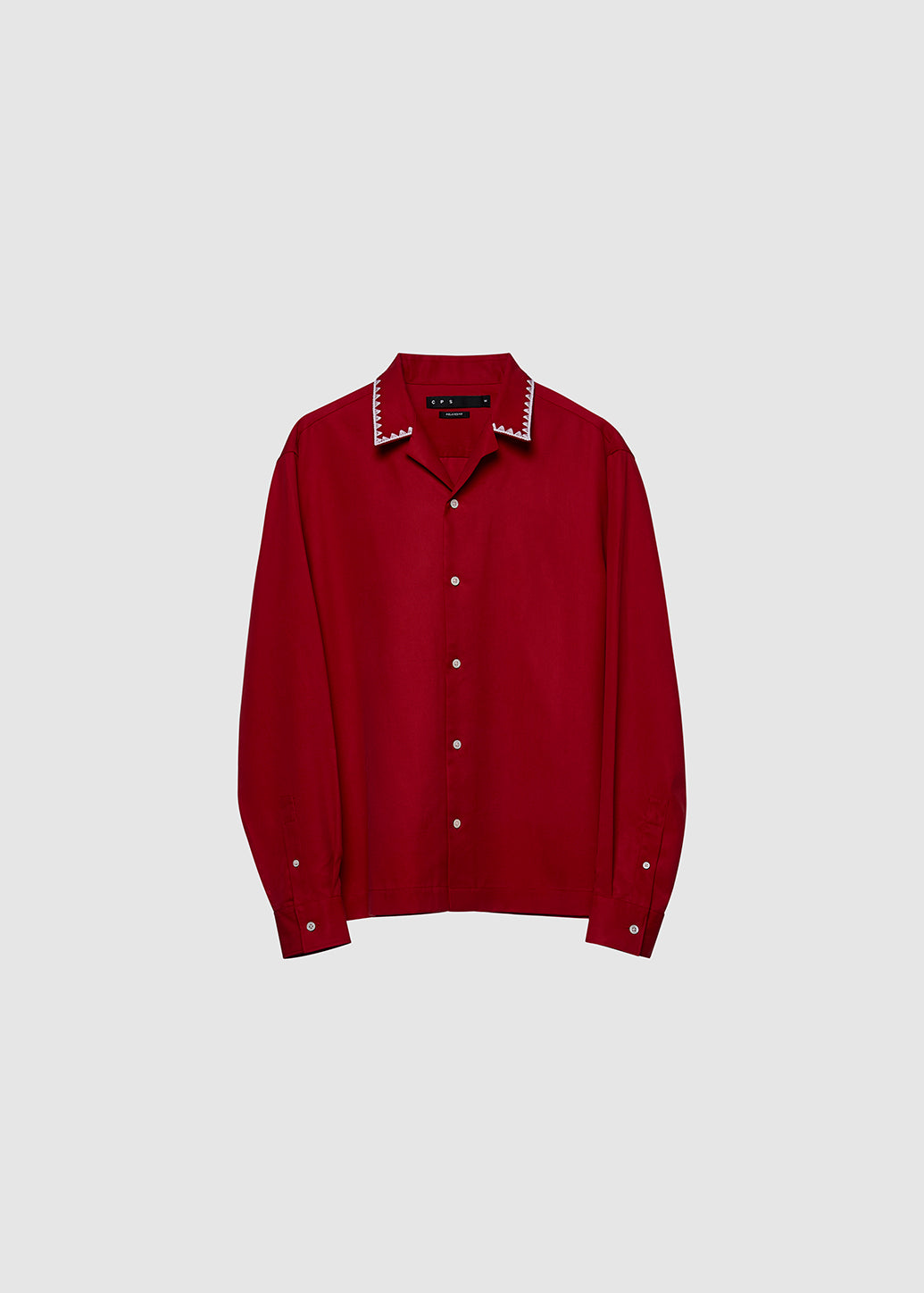 CAMP COLLAR TRIMED SHIRT Red / XL