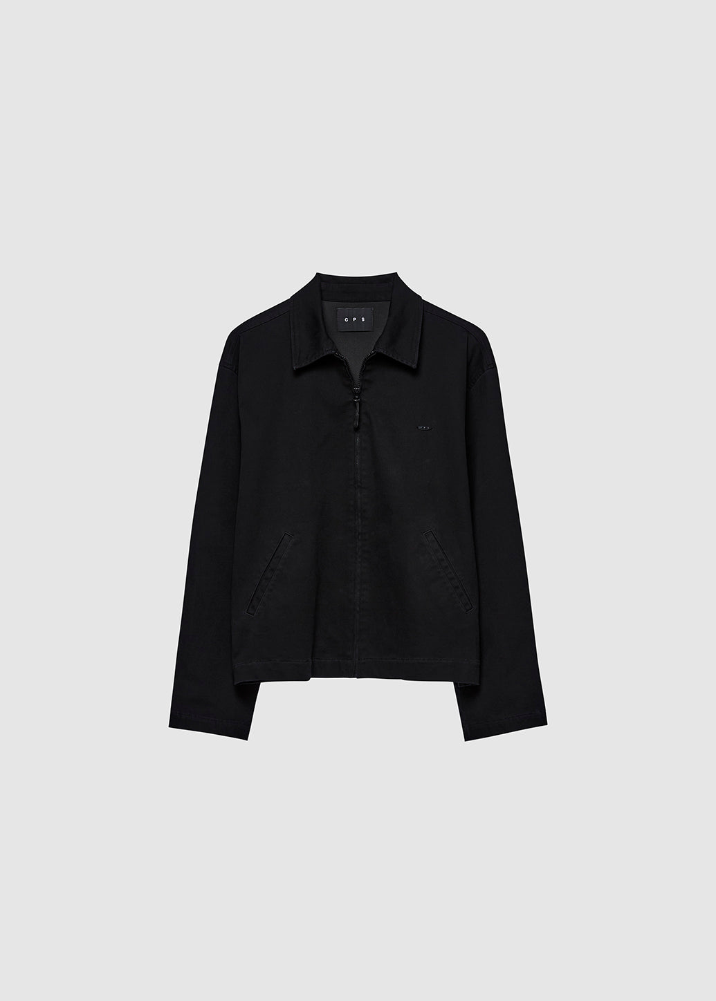 LEATHER-COLLAR DENIM JACKET Black / XL