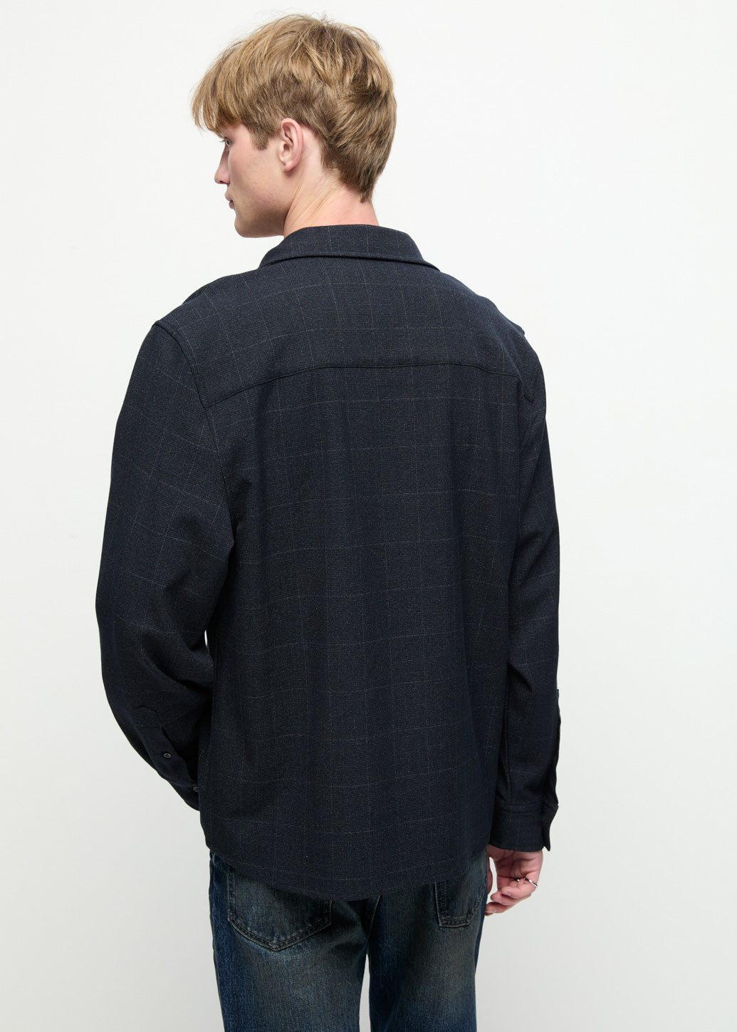 CHECKED LONG SLEEVE SHIRT Black / XL