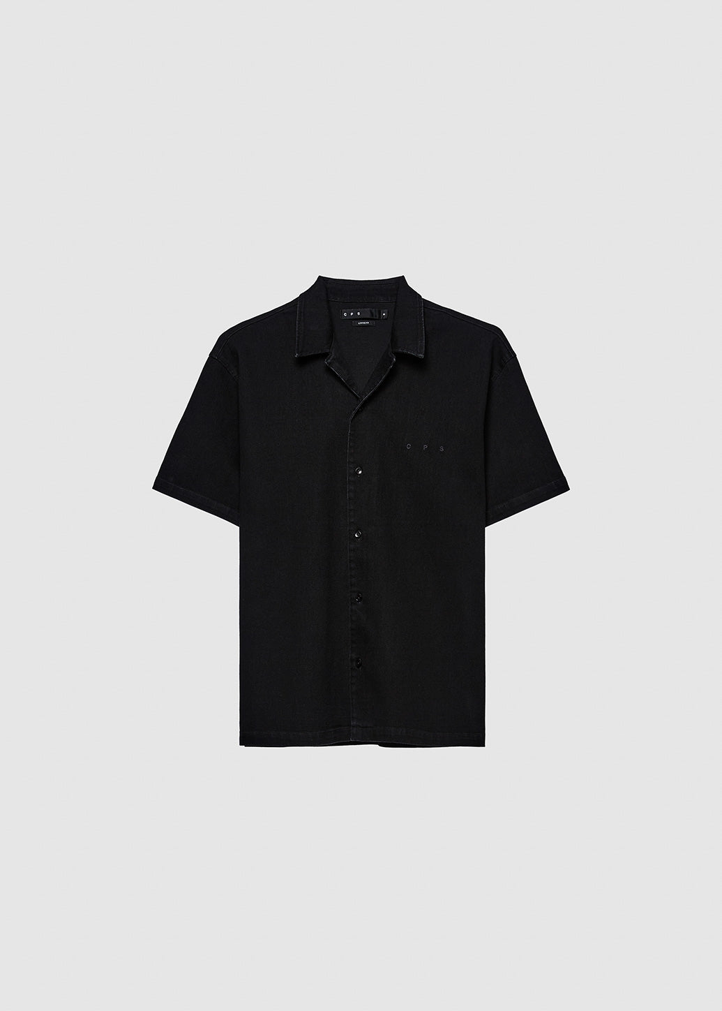EMBROIDERED ON-TONE LOGO SHIRT Black / L