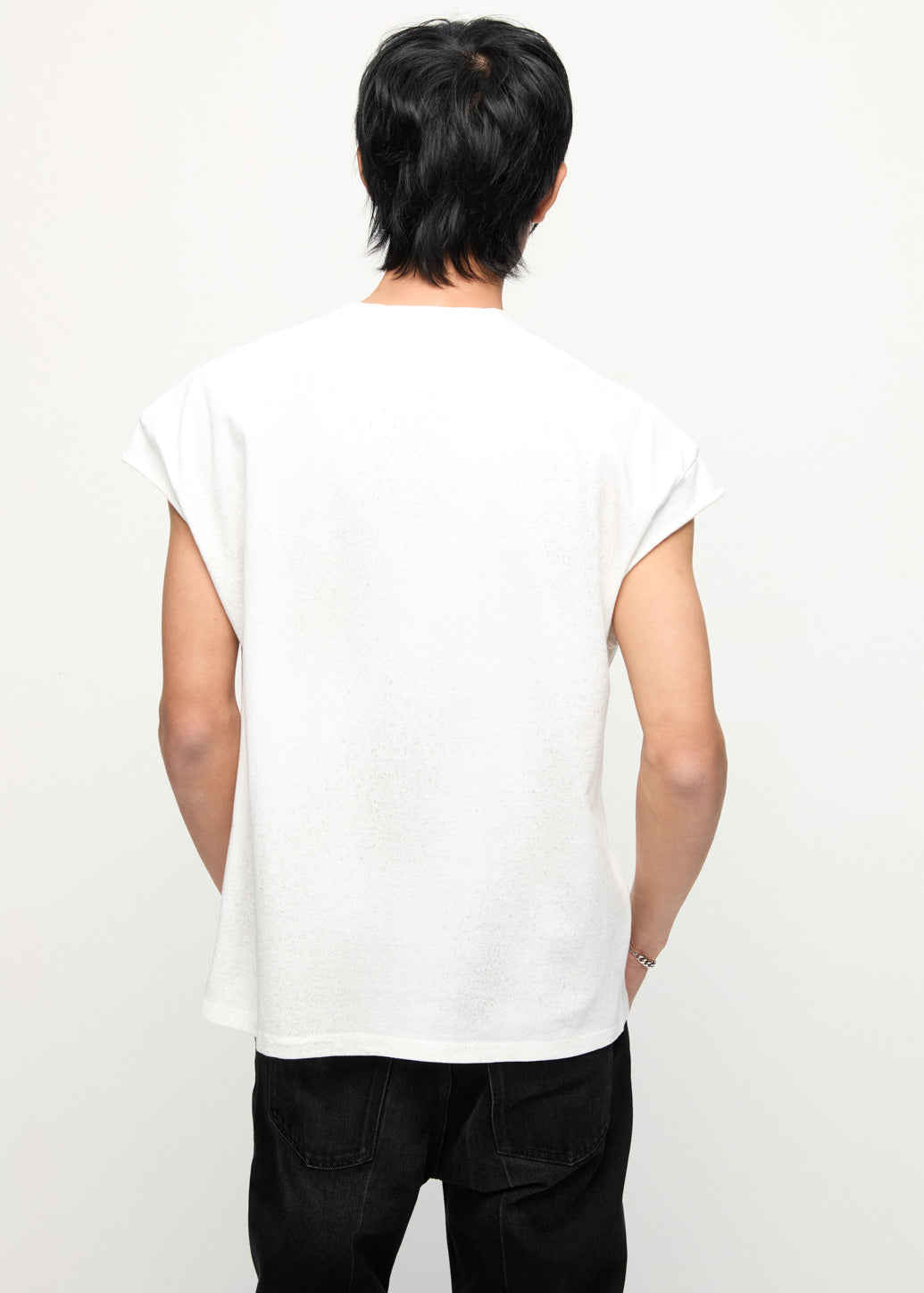 SLEEVELESS WASHED TEE White / XL