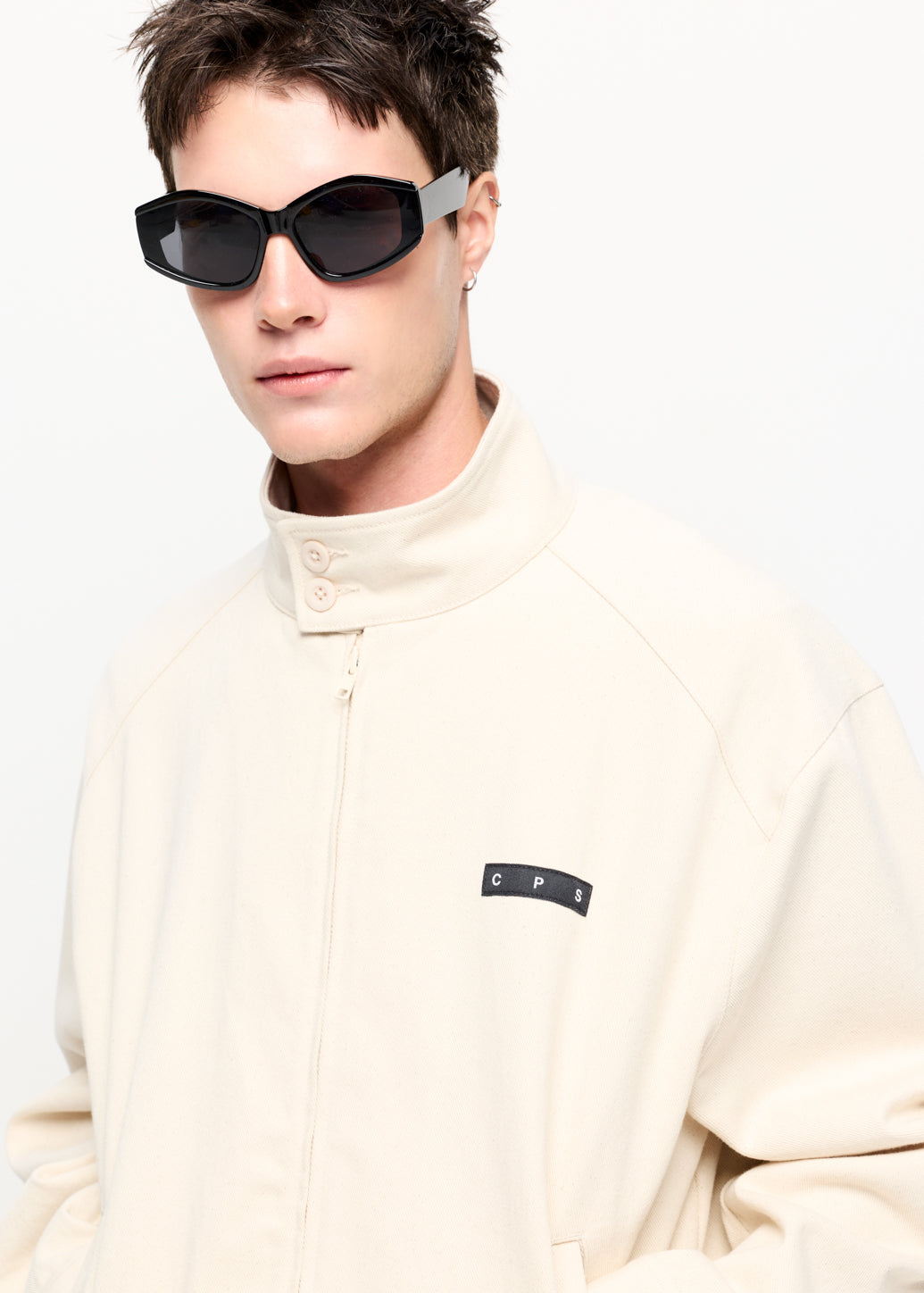 CREAM ZIP-UP JACKET