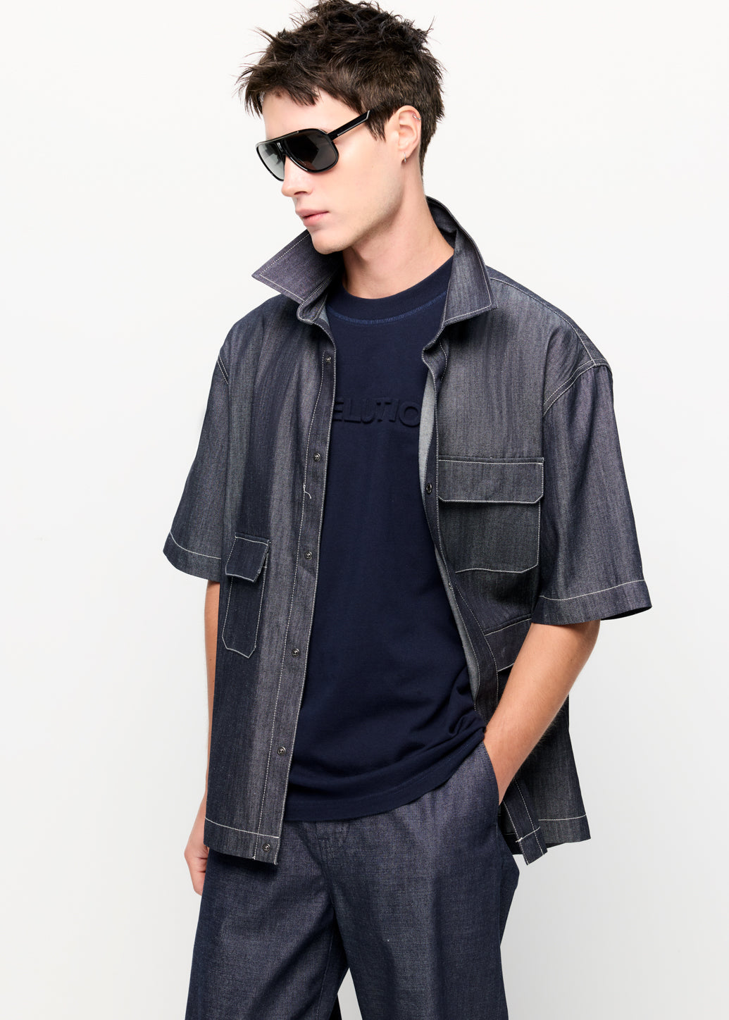 RAW DENIM POCKET SHIRT