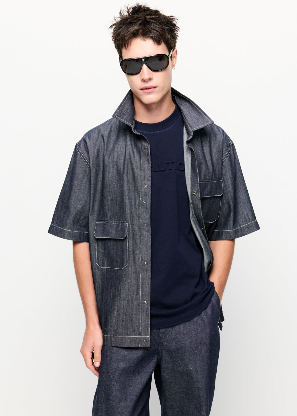 RAW DENIM POCKET SHIRT