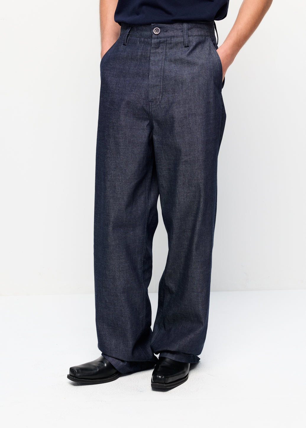 DARK INDIGO WIDE-LEG JEANS