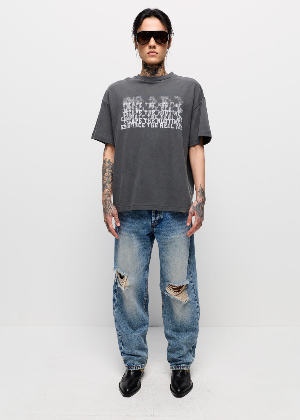 WASHED GLITCH STATEMENT TEE
