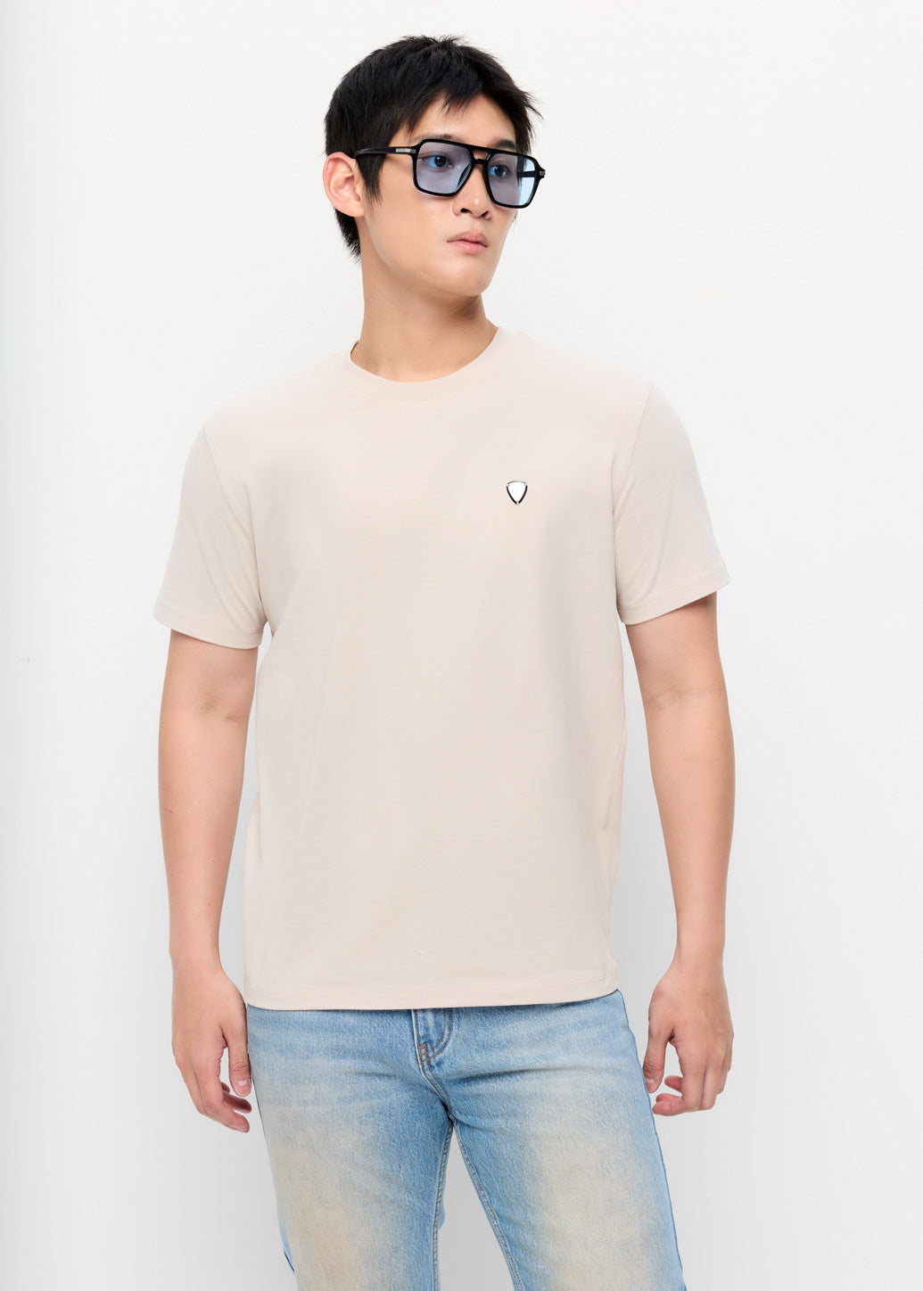 COTTON JERSEY ROUND NECK TEE