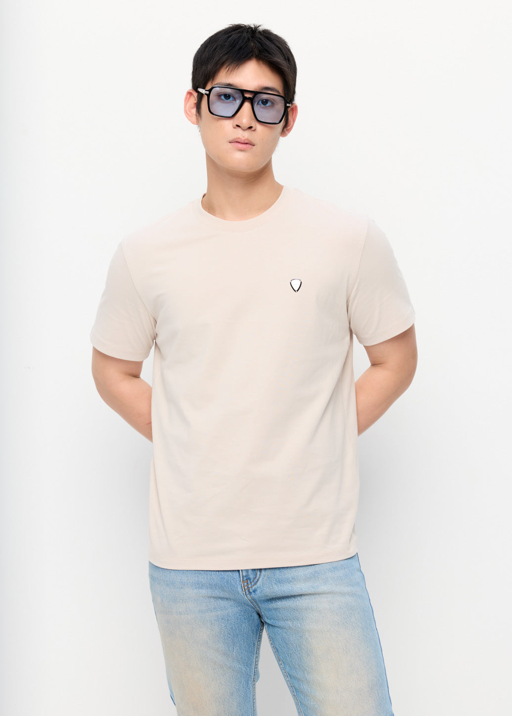 COTTON JERSEY ROUND NECK TEE