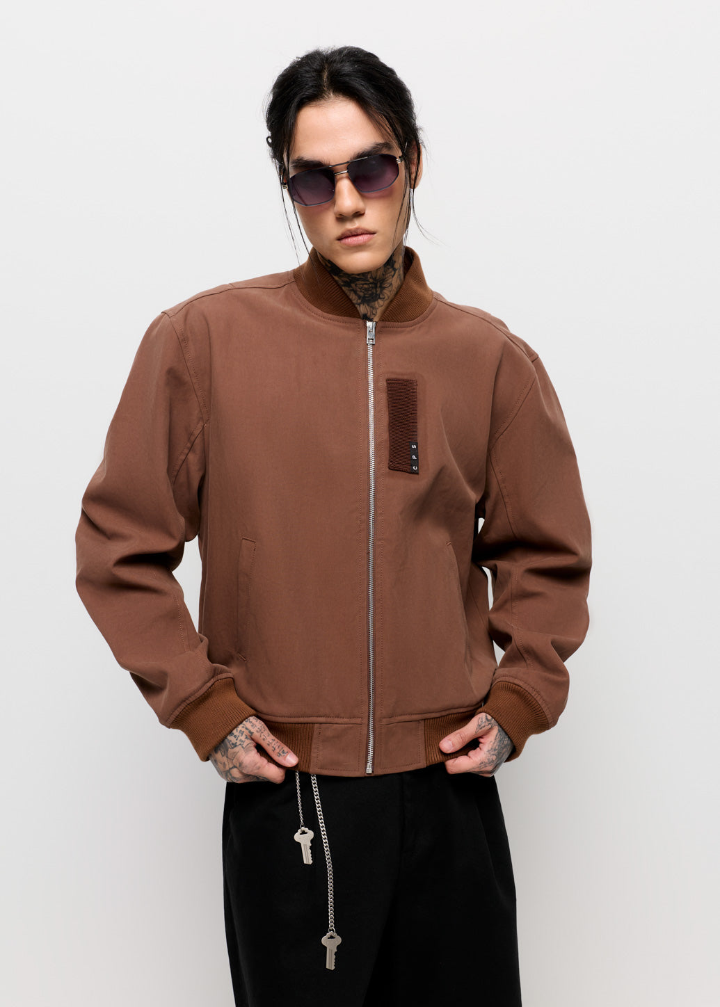 RETRO BROWN BOMBER JACKET