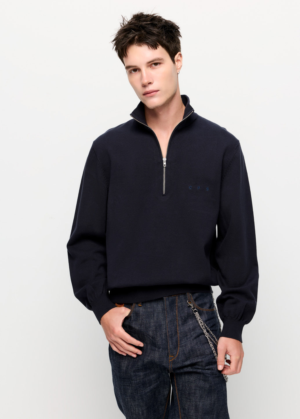 HALF-ZIP KNIT POLO