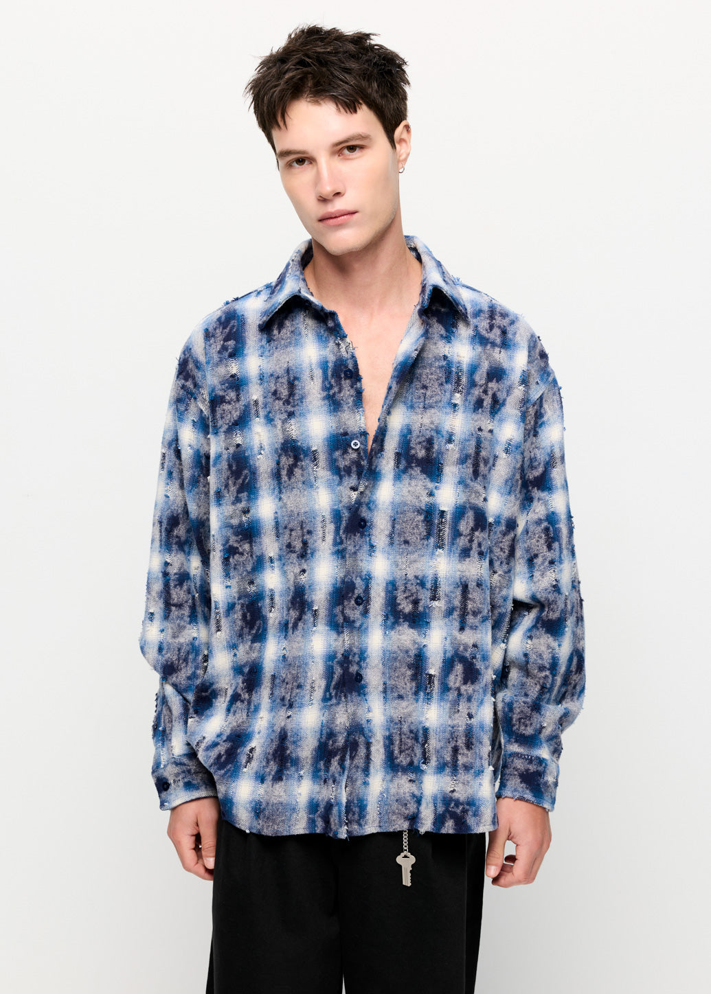 ACID WASHED LONG SLEEVE SHIRT