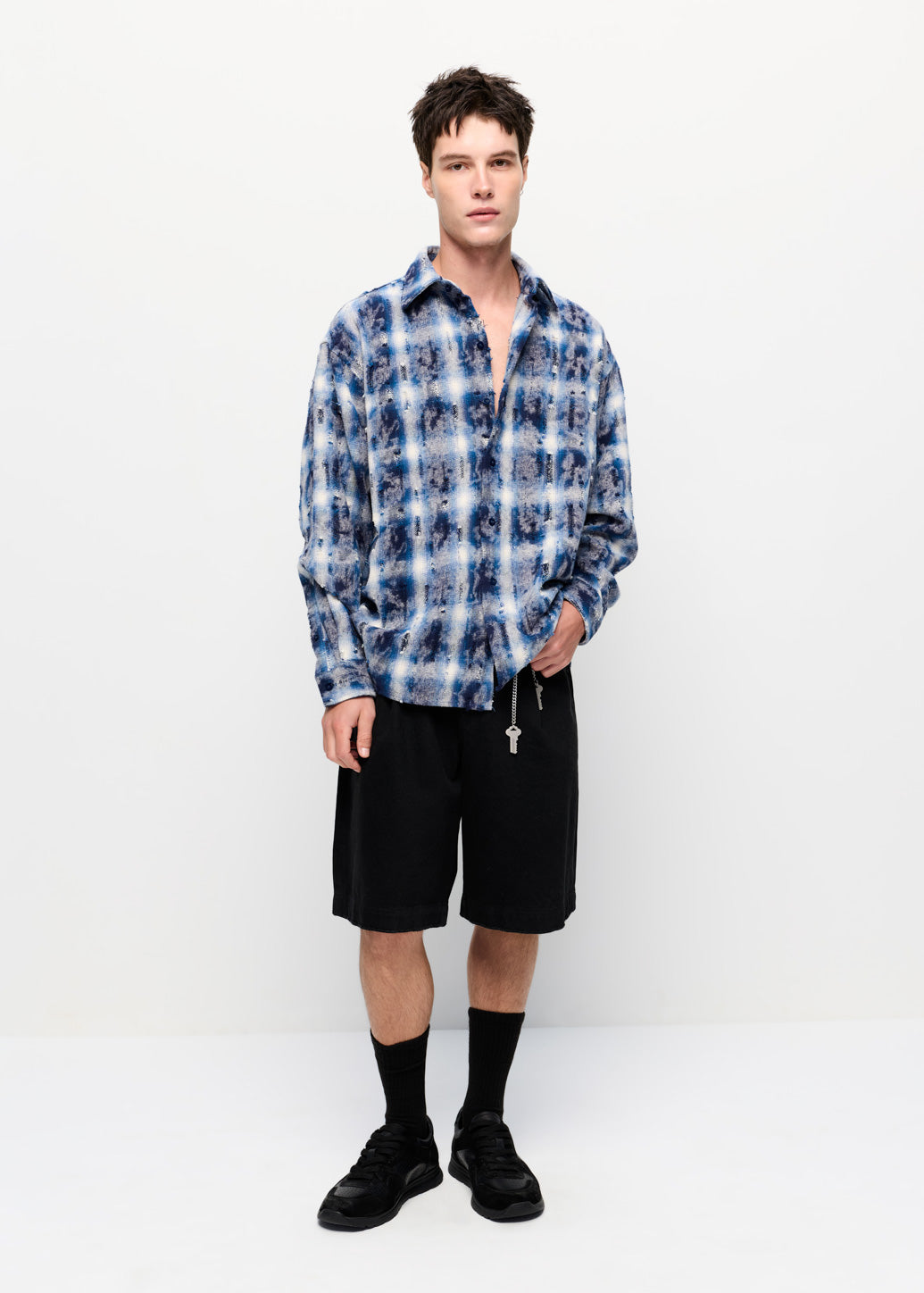 ACID WASHED LONG SLEEVE SHIRT