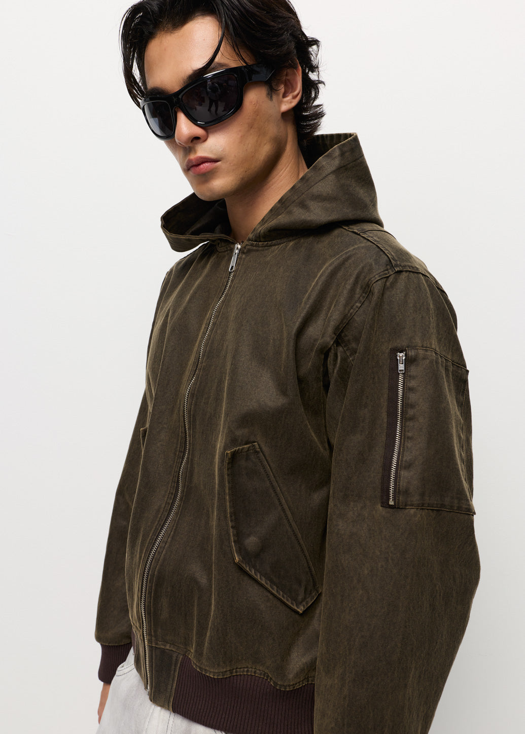 HOODED BOMBER JACKET