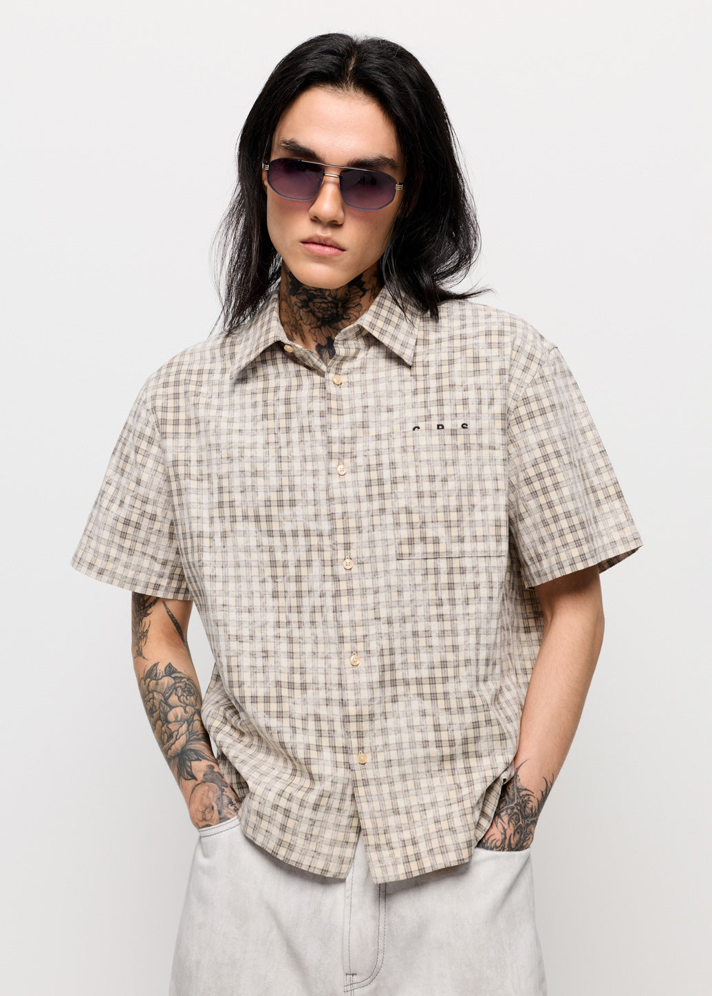 CHECKED CROP SHIRT
