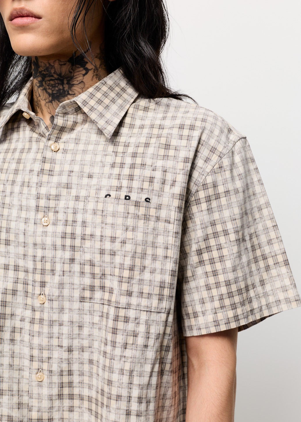 CHECKED CROP SHIRT