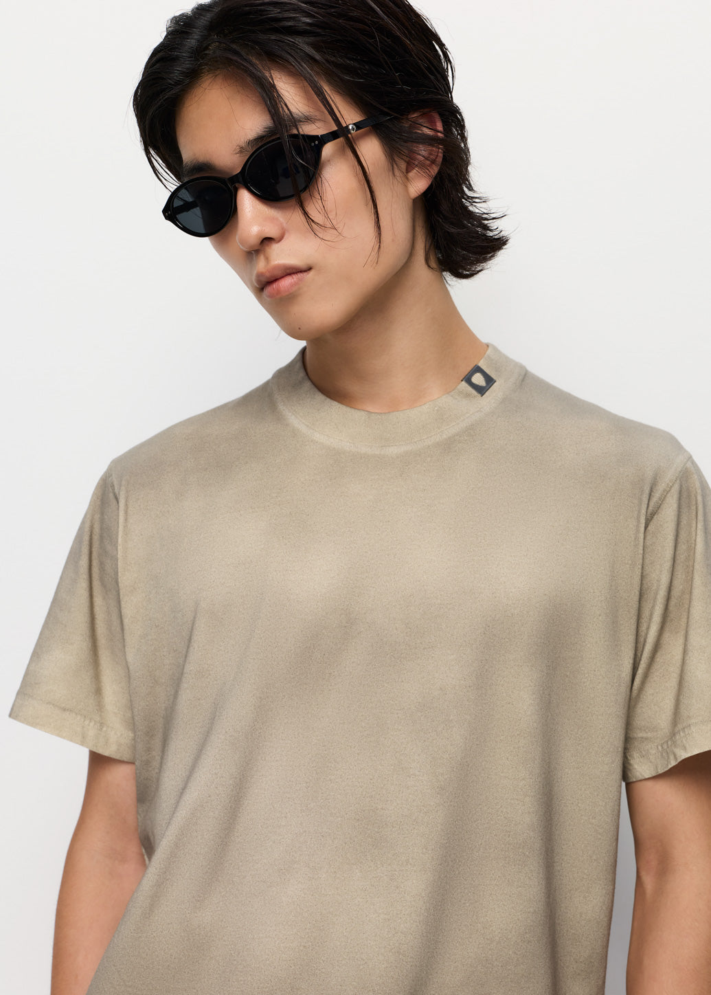 GREY WASHED SIGNATURE LOGO TEE