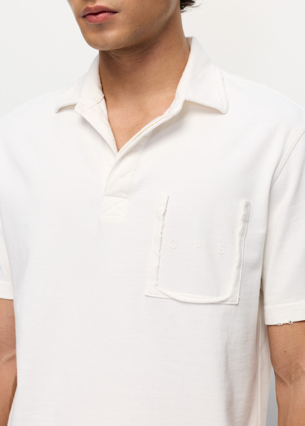 CREAM SUNFADED POLO SHIRT