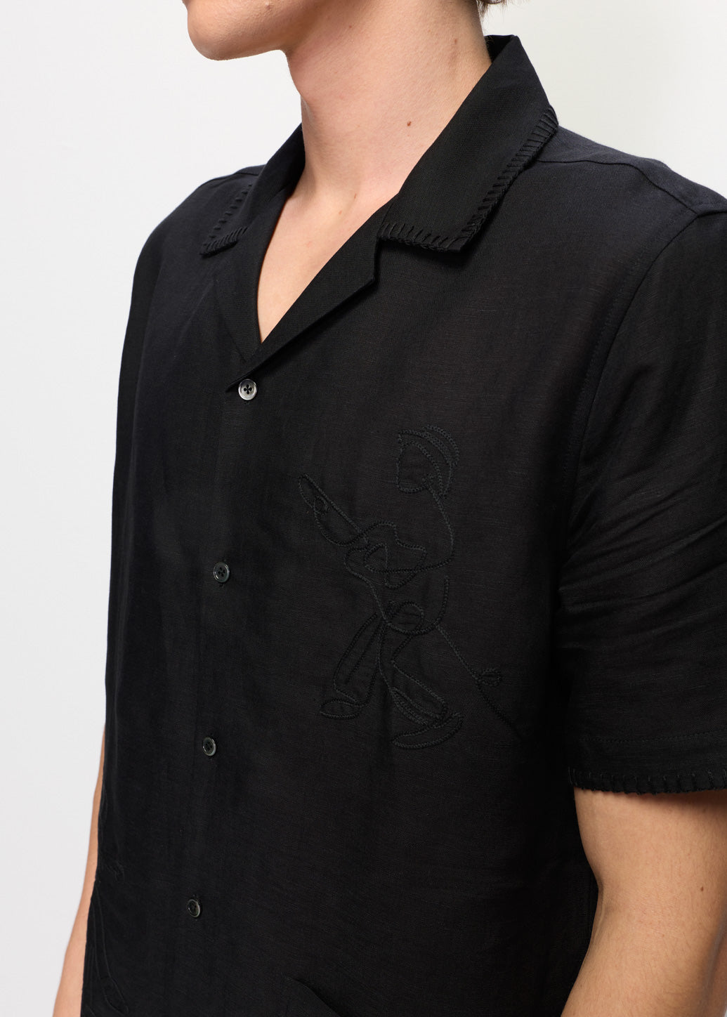 EMBROIDERED MUSICIAN CAMP COLLAR SHIRT