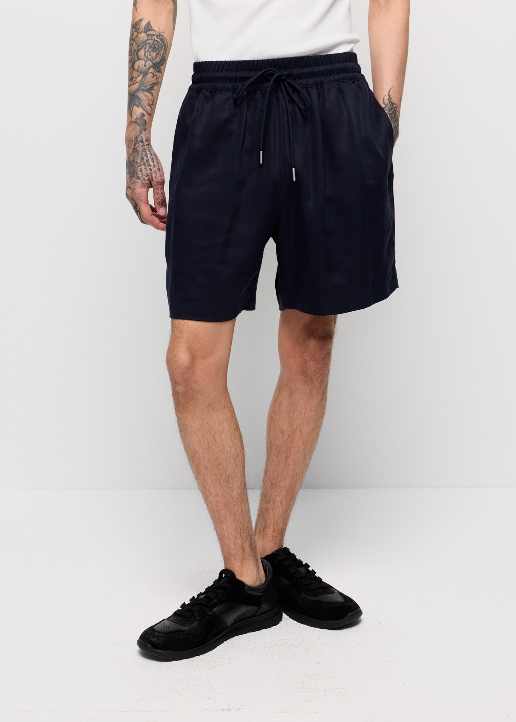 DRAWSTRING CUPRO SHORTS