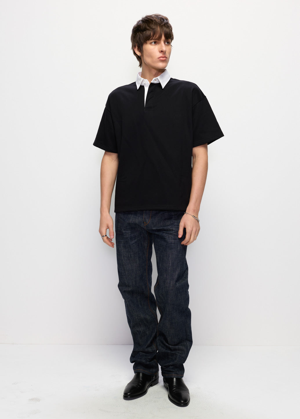 CONTRAST COLLAR BOXY POLO