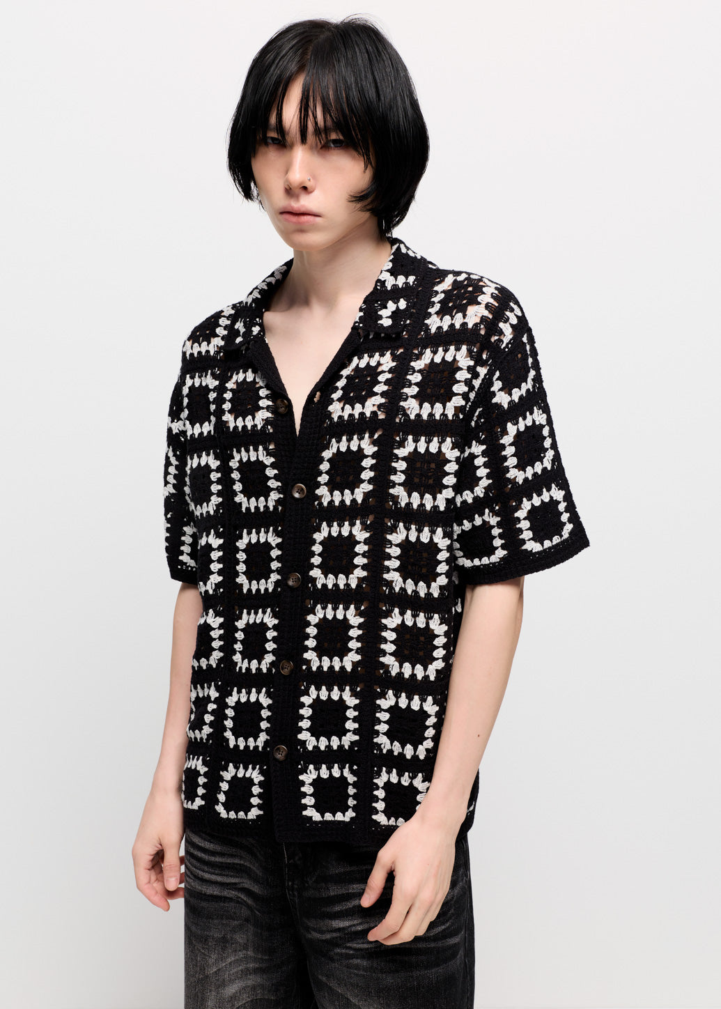 GEOMETRIC KNIT SHIRT