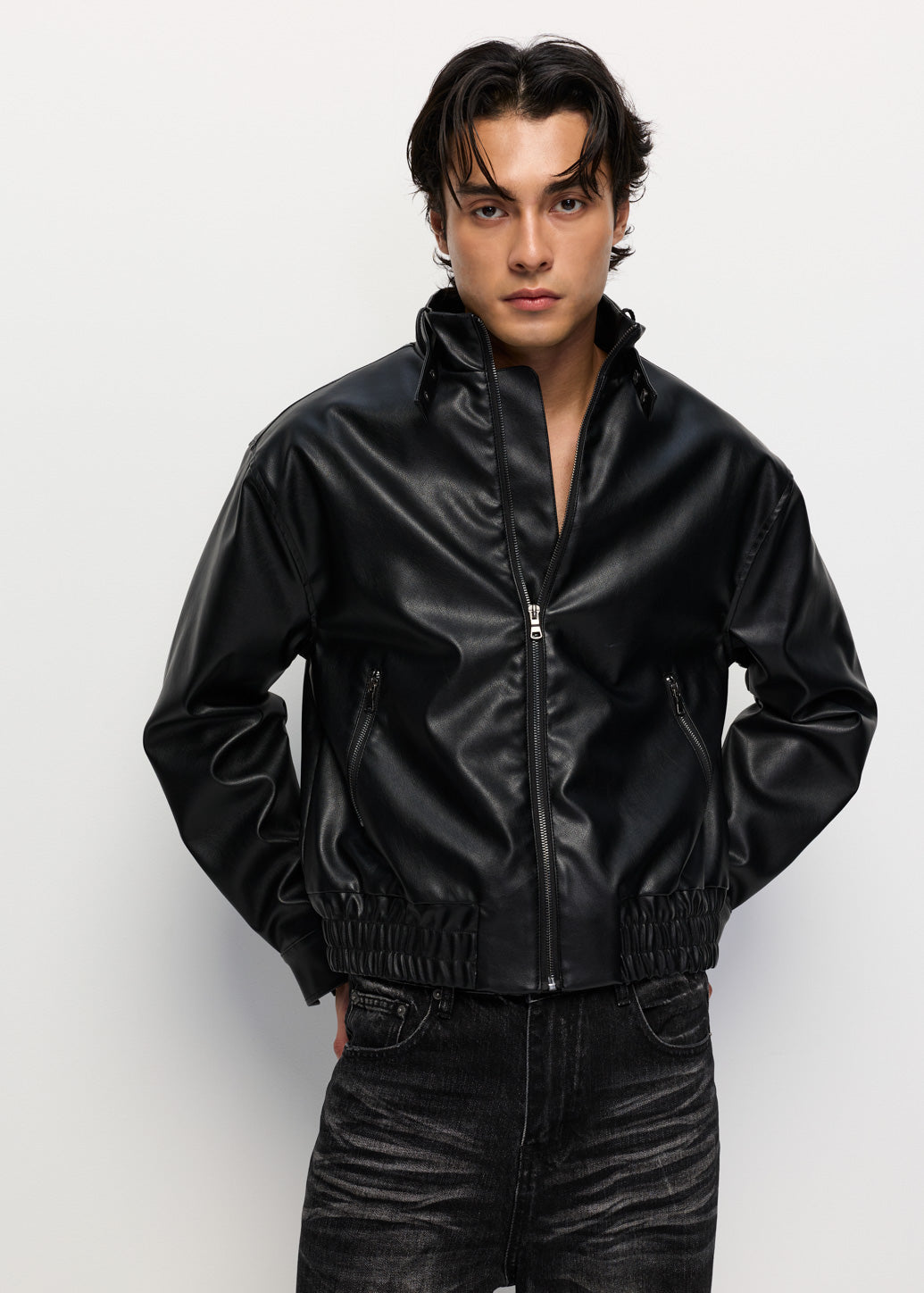 PU ZIP-UP JACKET
