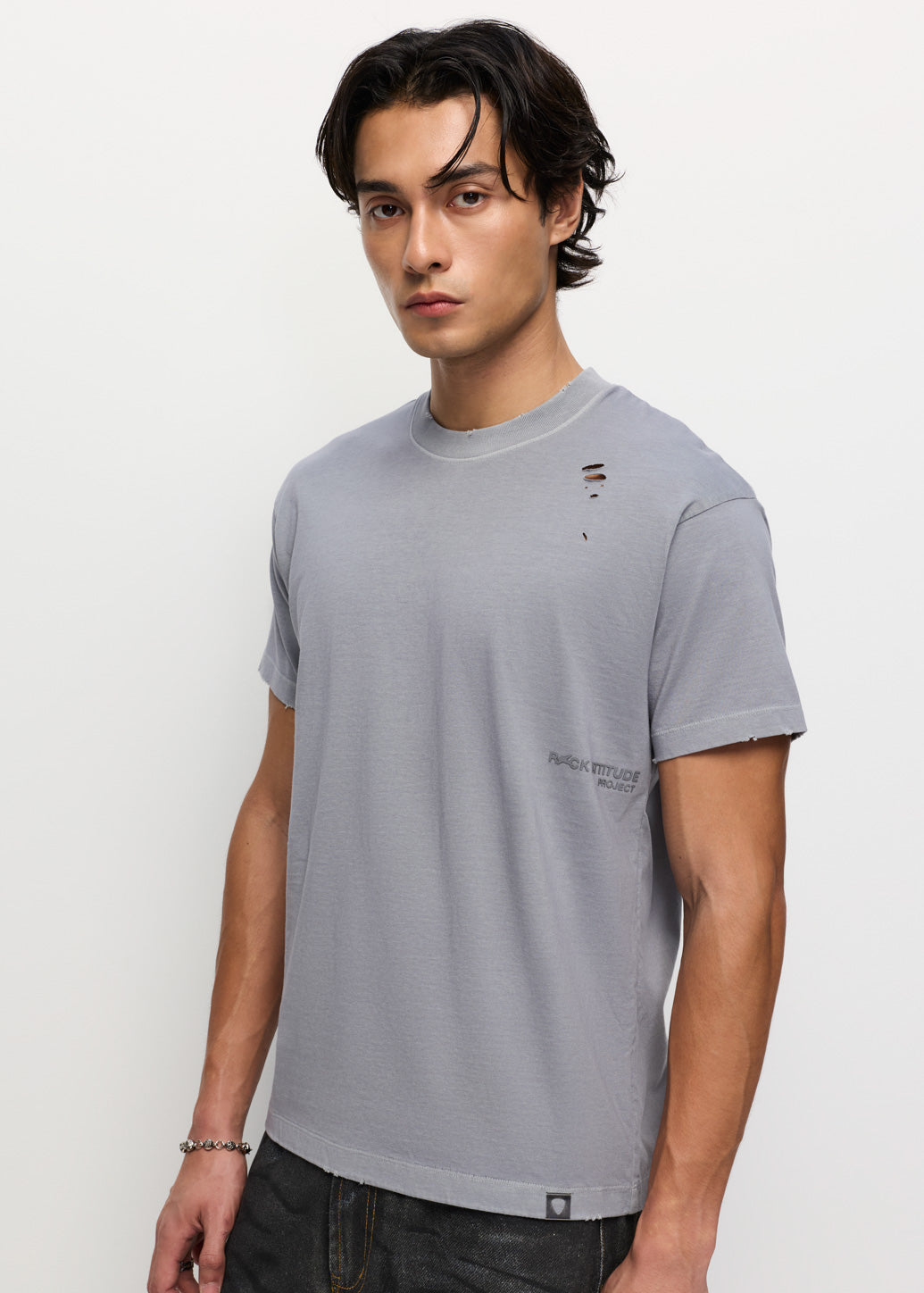 LIGHT GREY PIGMENT WASHED TEE
