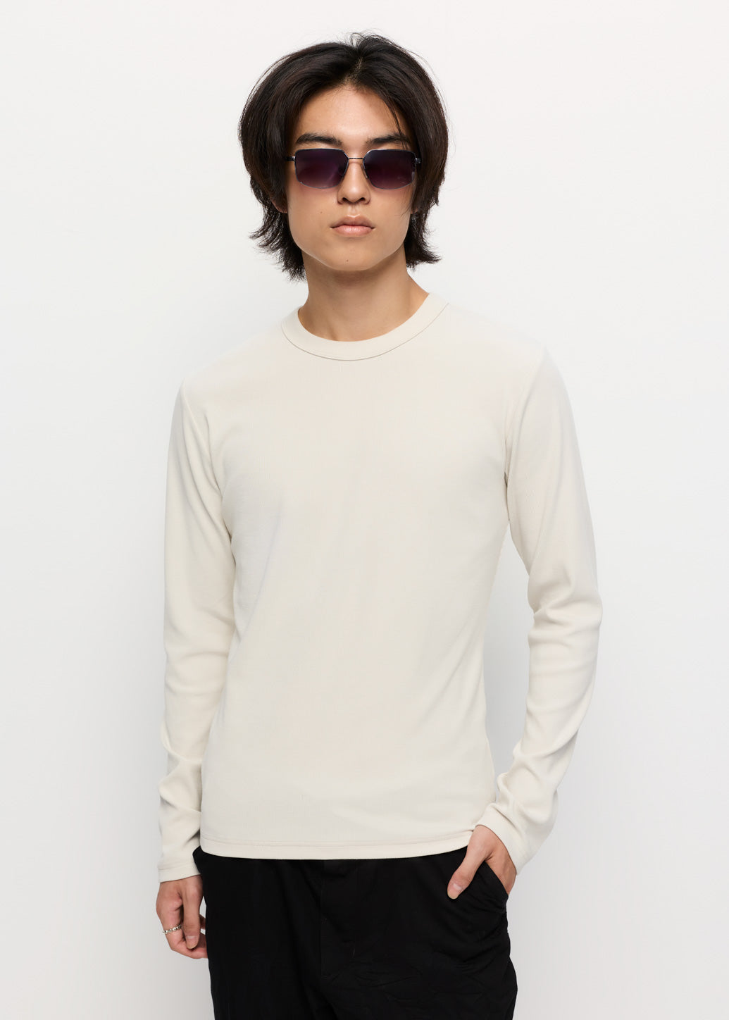 LONG SLEEVE RIBBED TEE
