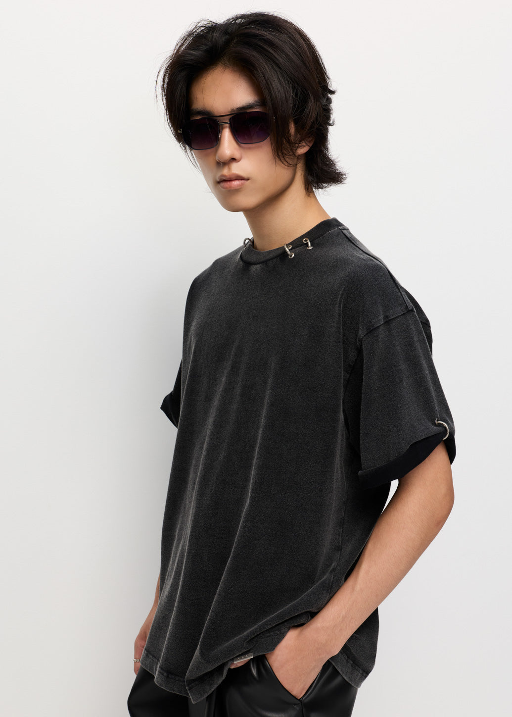 METAL RINGS ACID TEE
