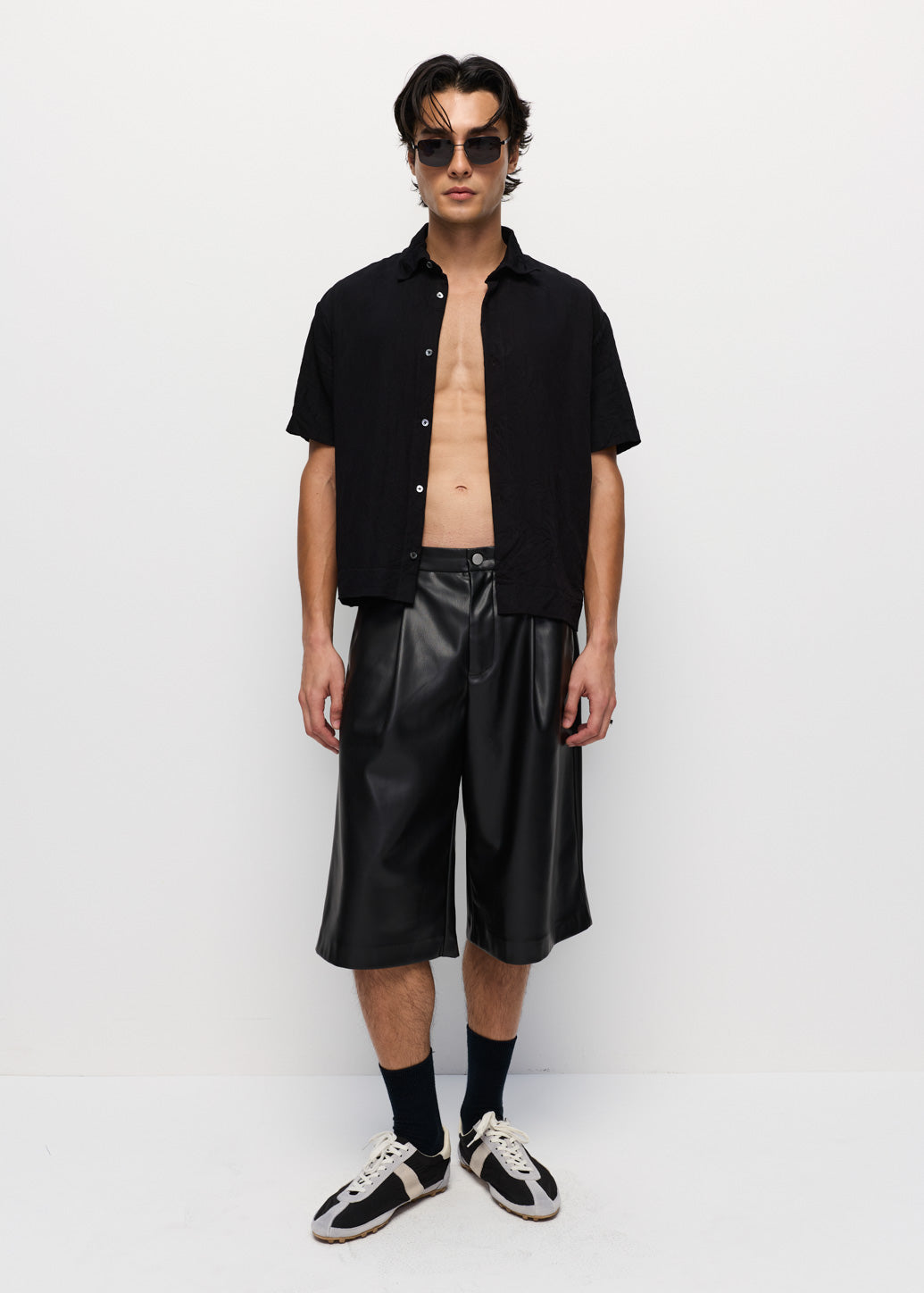 CRINKLED TEXTURED BOXY SHIRT