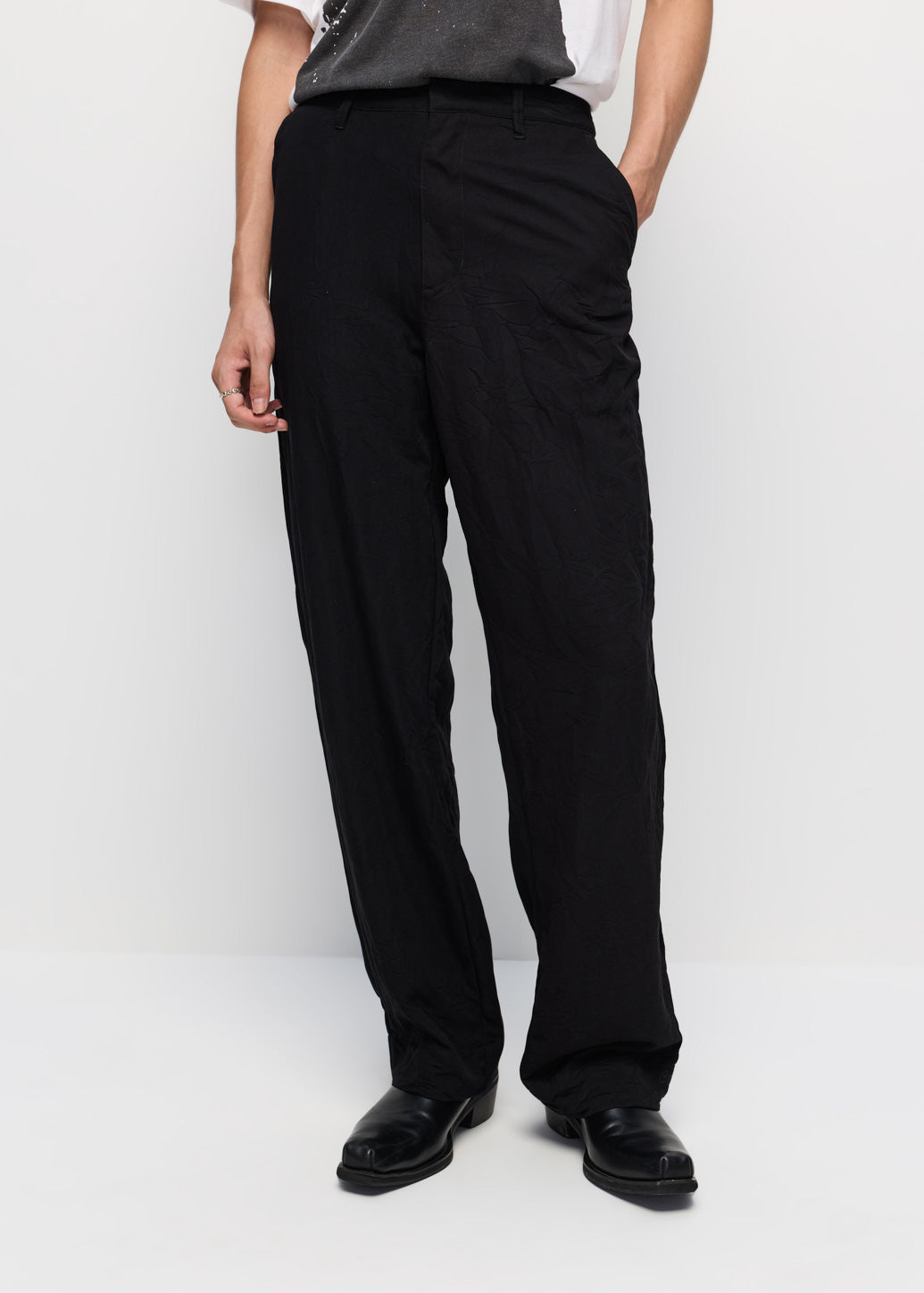 WRINKLED STRAIGHT CHINO PANTS