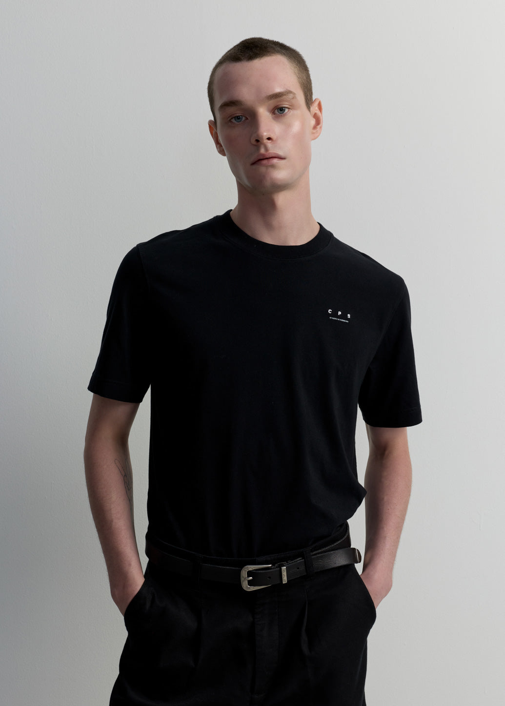 BLACK SULFUR DYED WASHED TEE