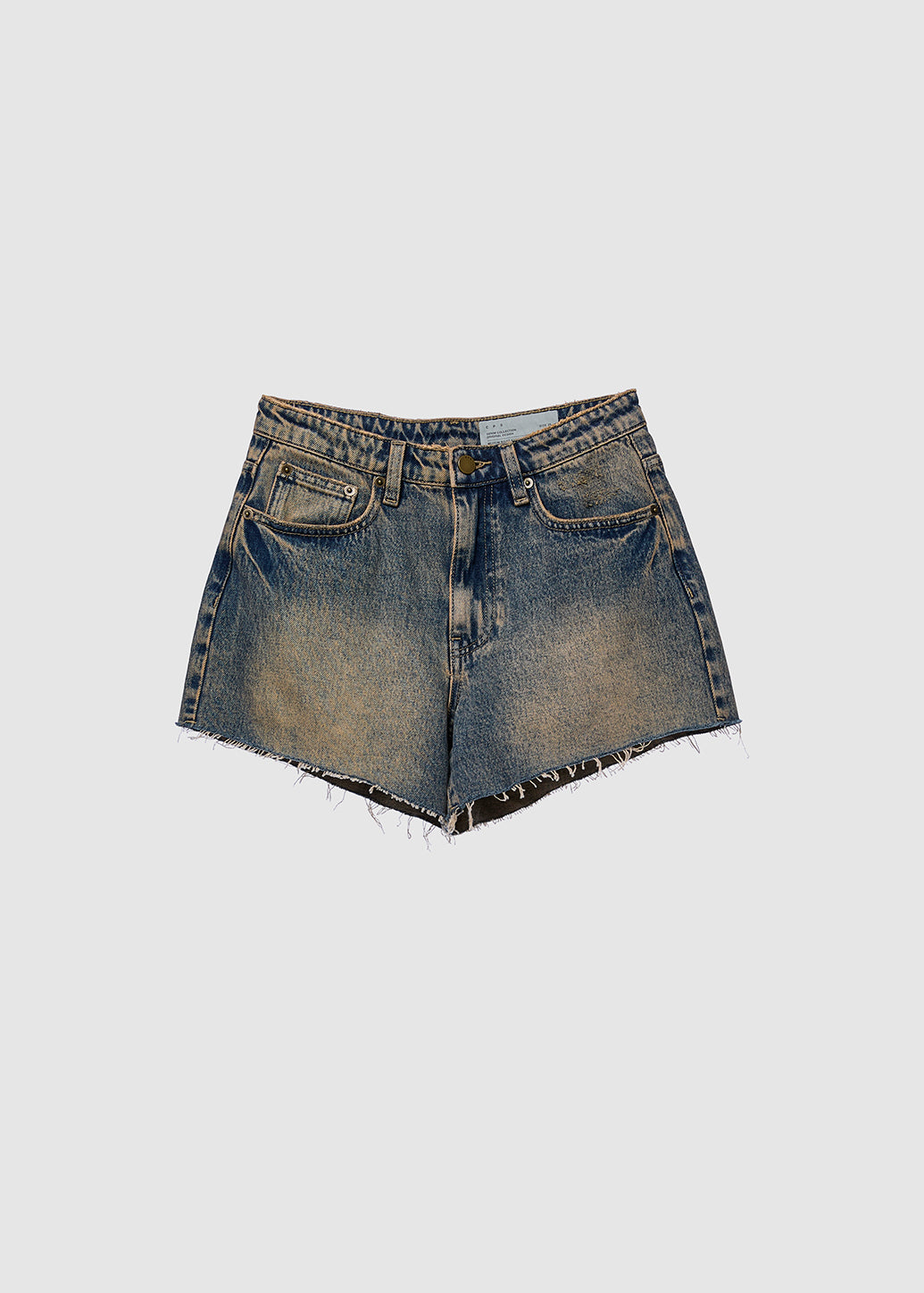 JEANS SHORTS WITH FRAYED HEM Blue / 29