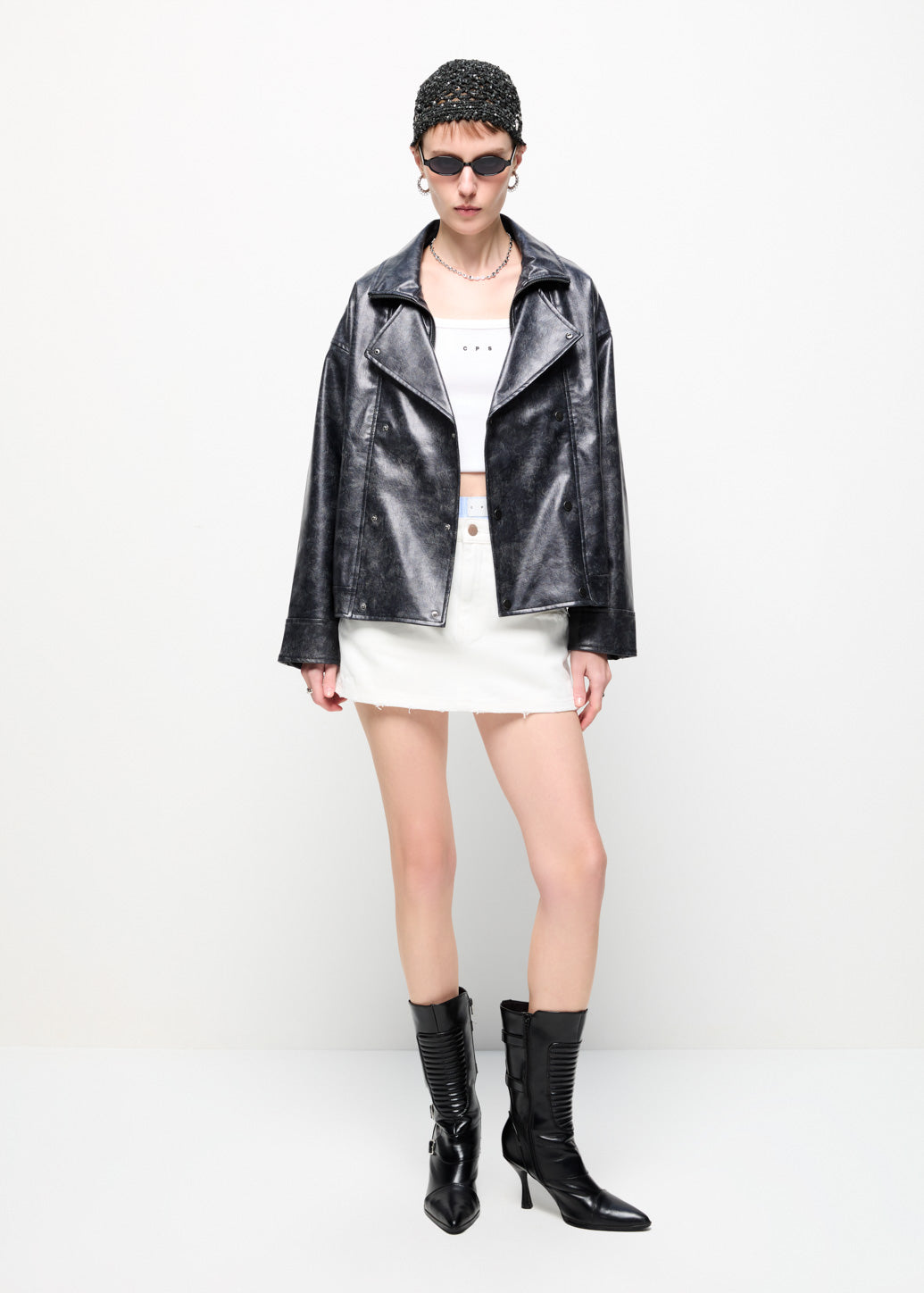 MID WAIST JEANS SKORTS White / 29