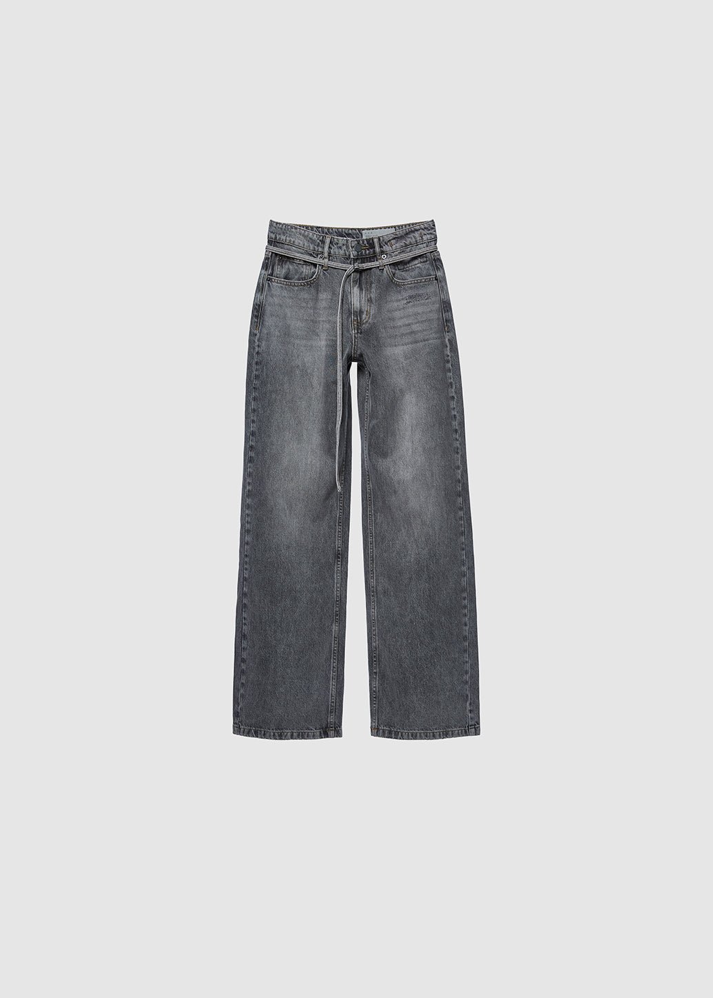 MID-RISE BAGGY JEANS Grey / 29