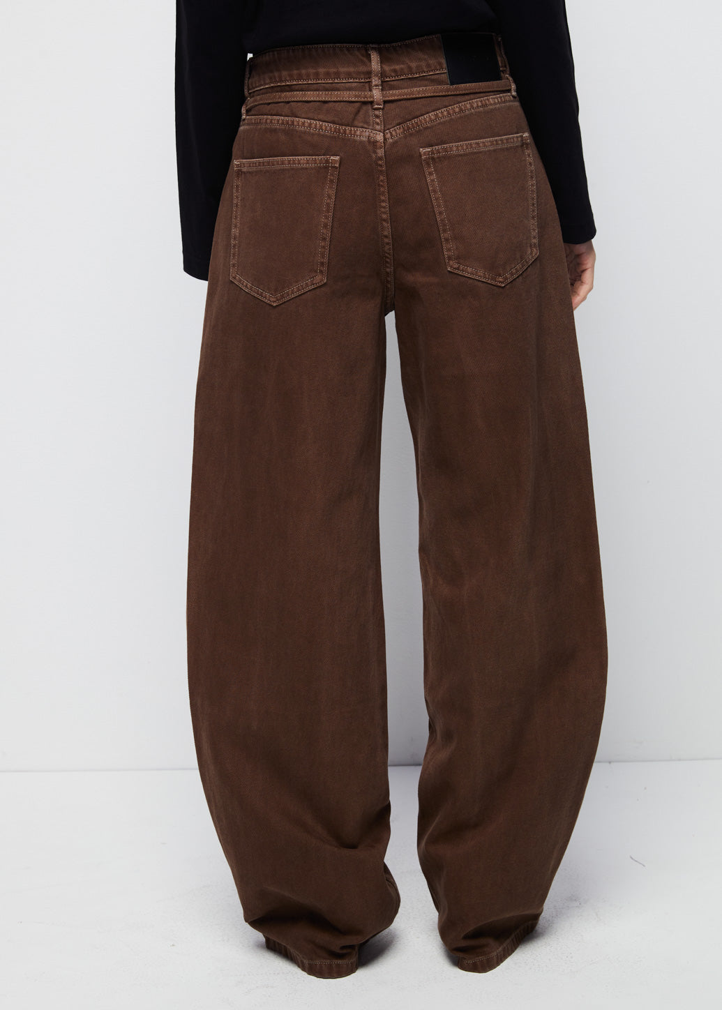 BROWN MID-RISE BAGGY JEANS Brown / 29