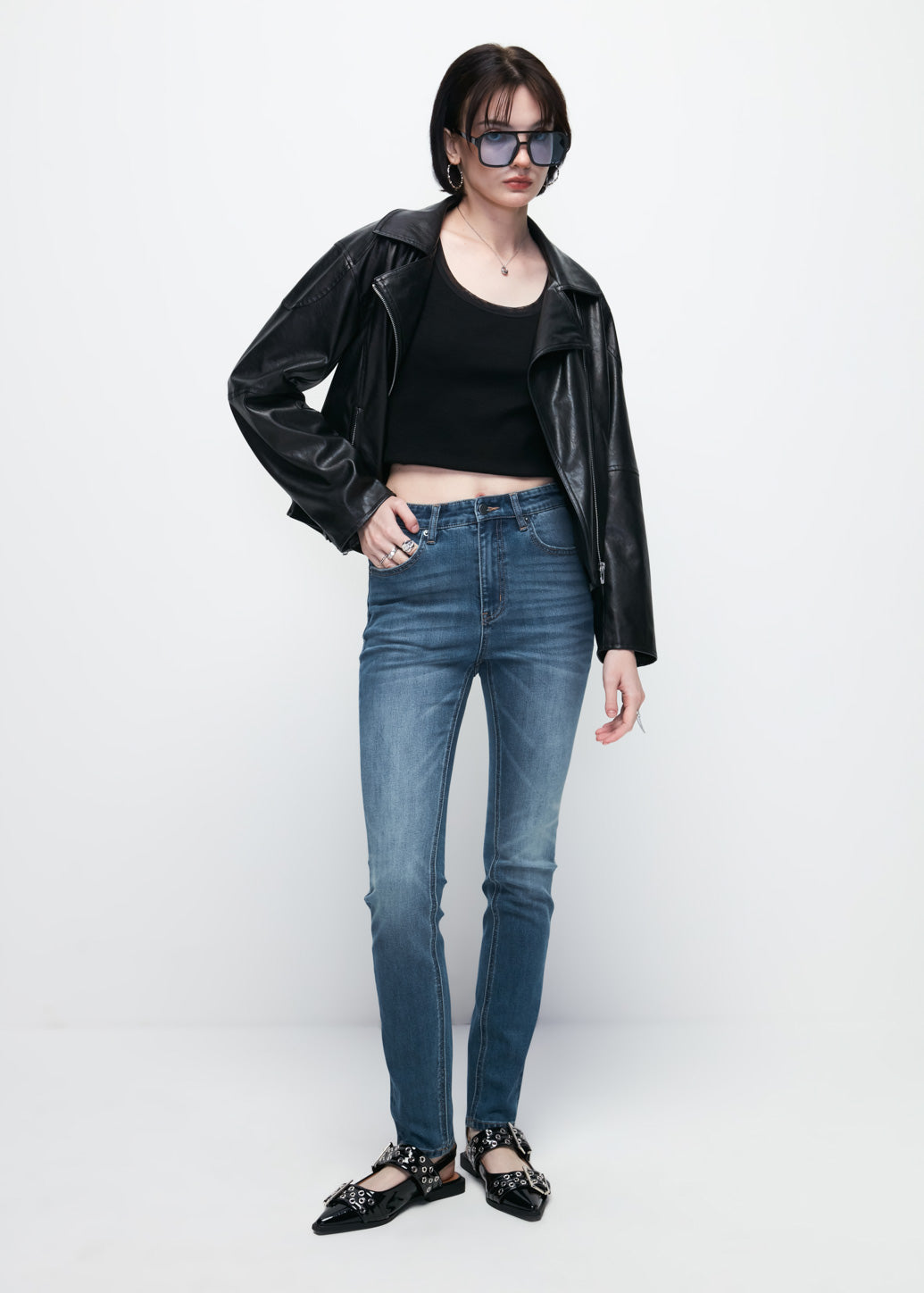 HIGH-RISE SKINNY JEANS Blue / 29
