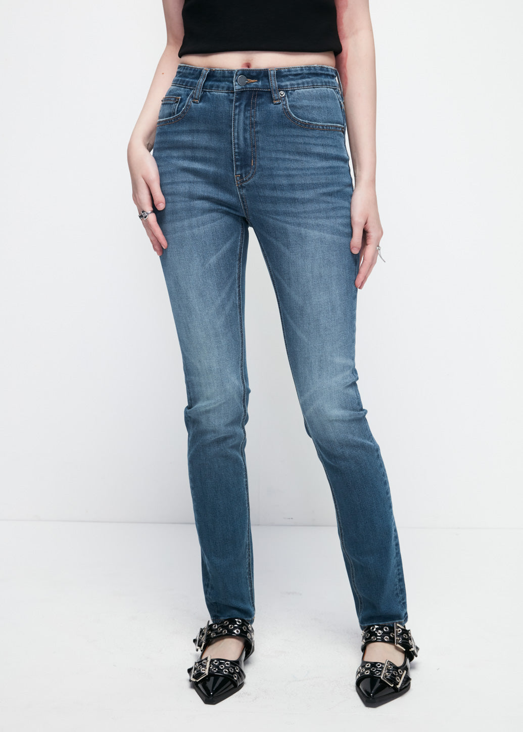 HIGH-RISE SKINNY JEANS Blue / 29