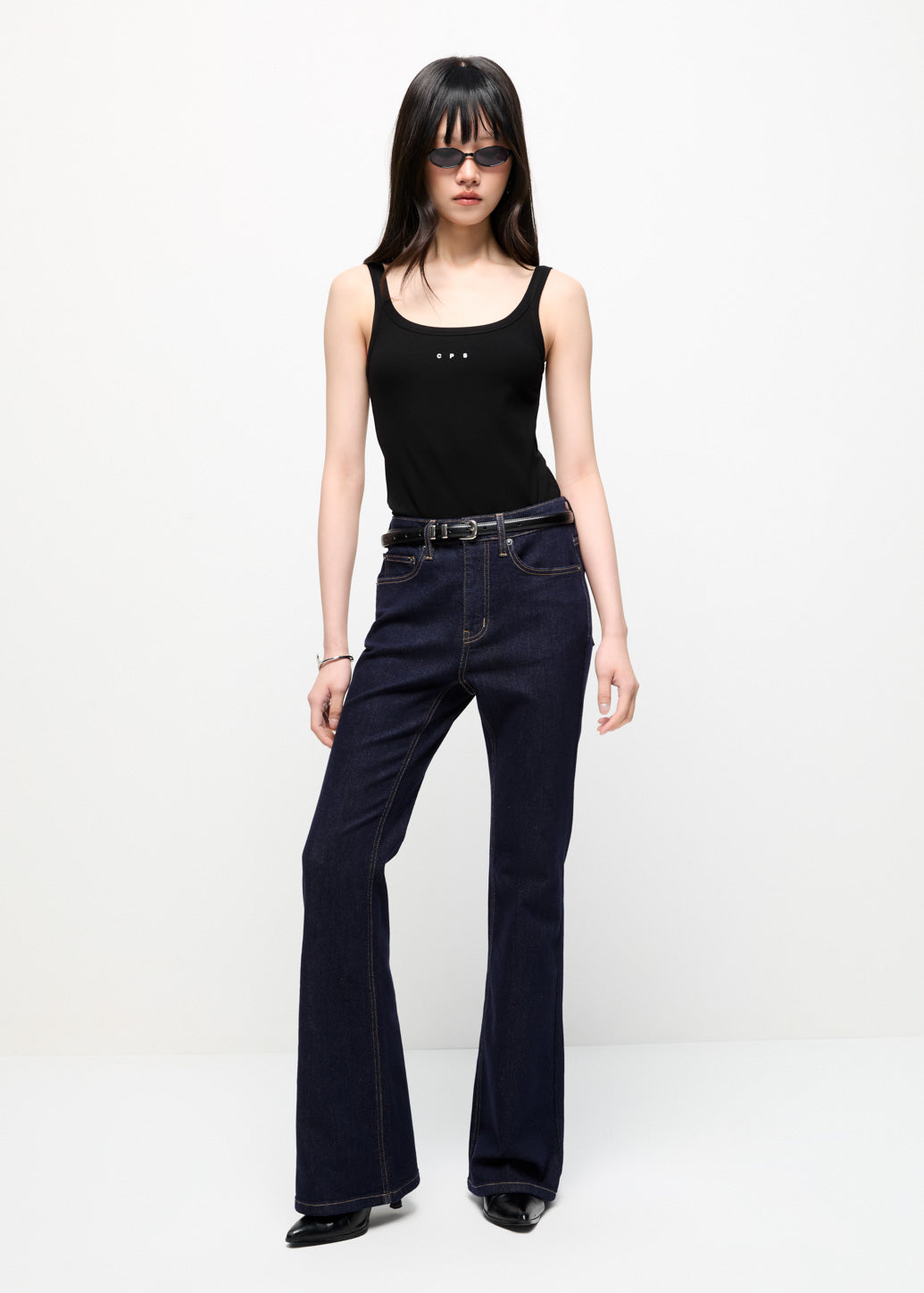 MID-RISE FLARE JEANS Navy / 29
