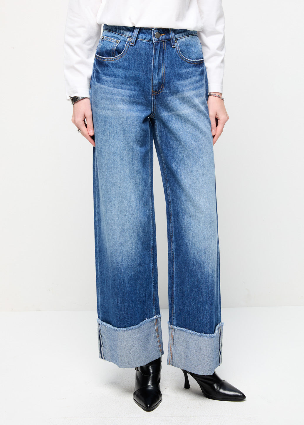 WIDE CUFFS JEANS Blue / 29