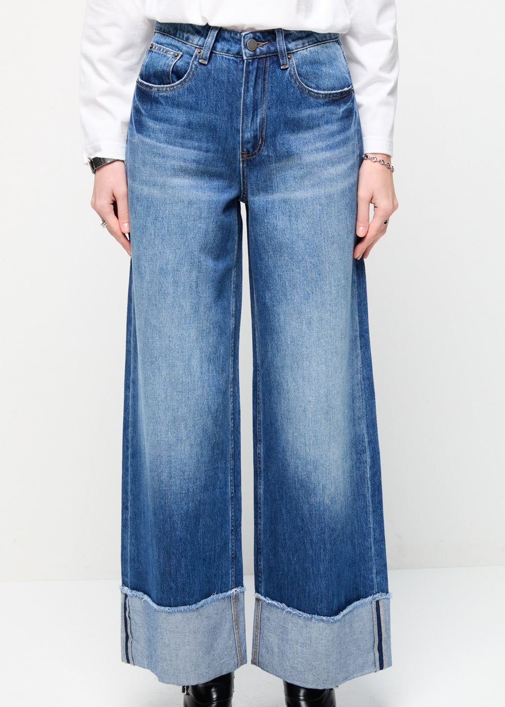 WIDE CUFFS JEANS Blue / 29