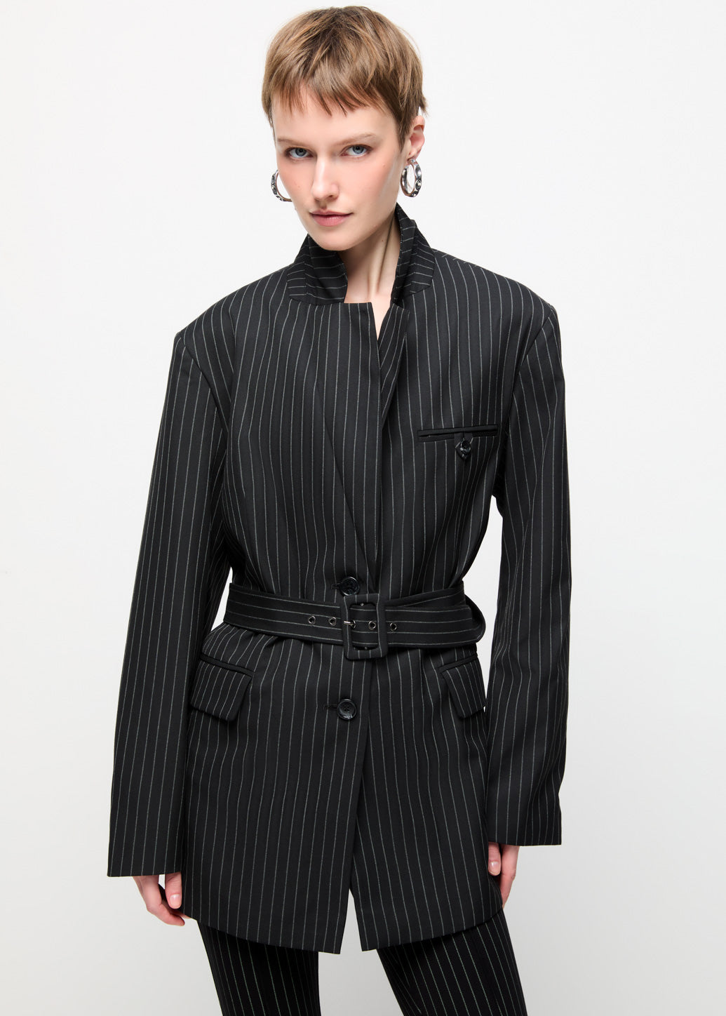 TIE-BELT BLAZER Black / M