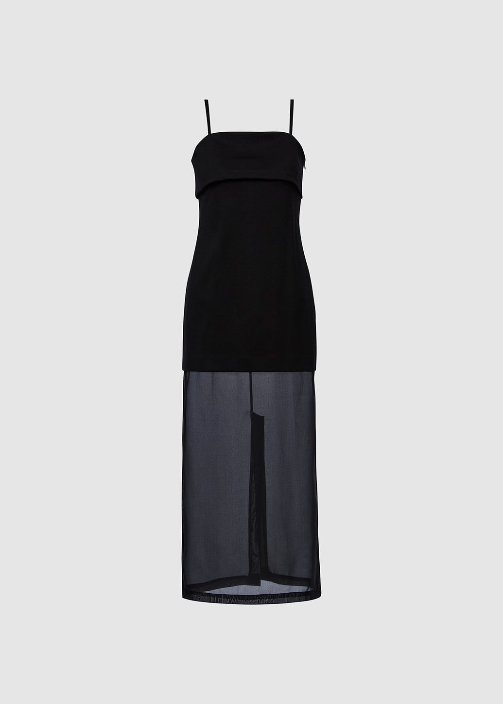 BLACK STRAPPY SHEER DRESS Black / L