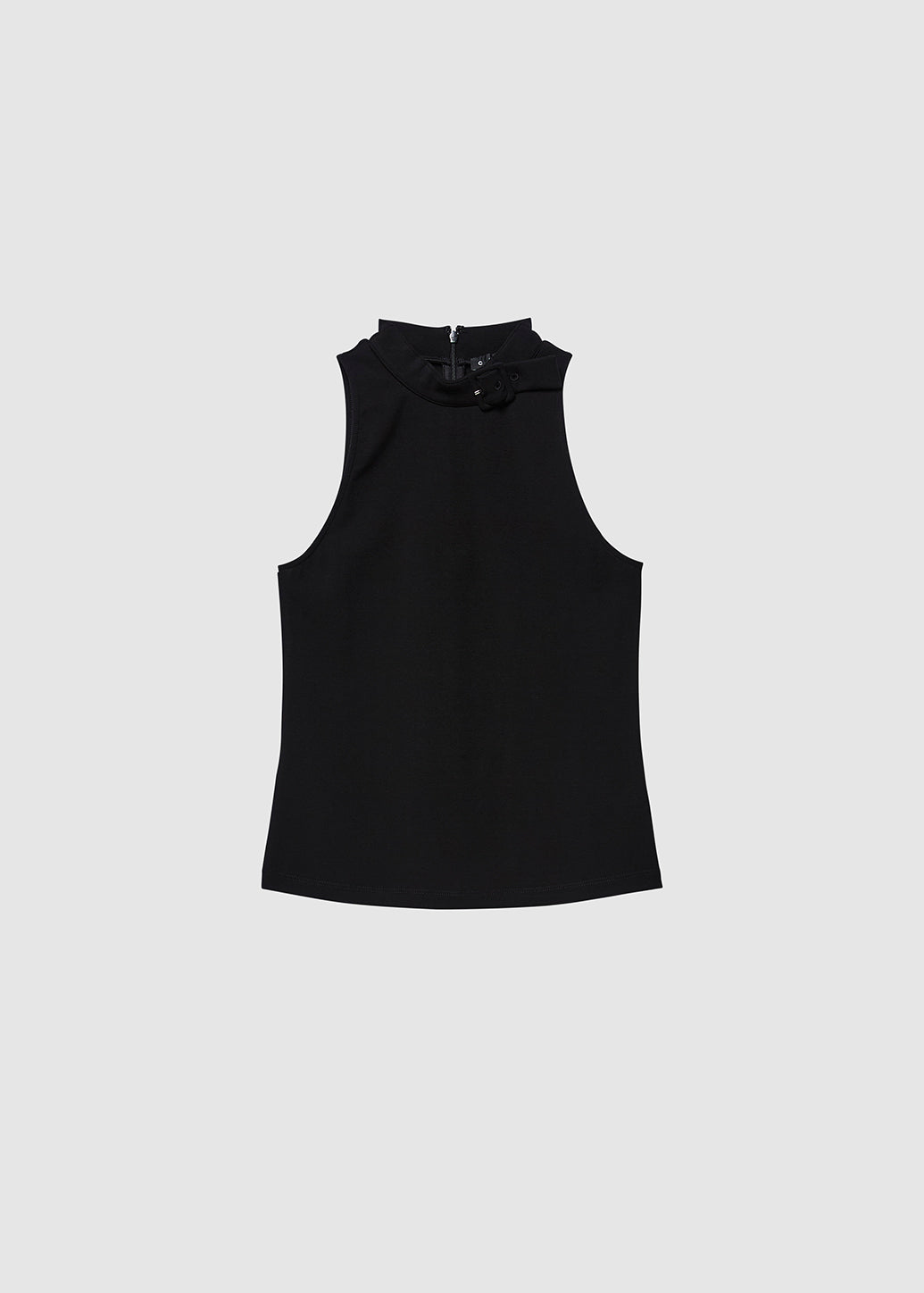 HIGH NECK BELT TOP Black / L