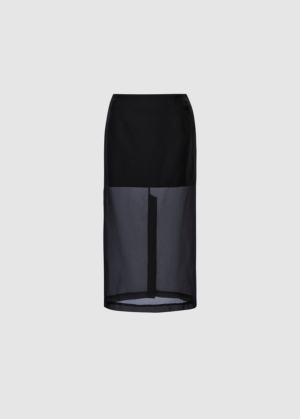 BLACK BELTED SHEER SKIRT Black / L
