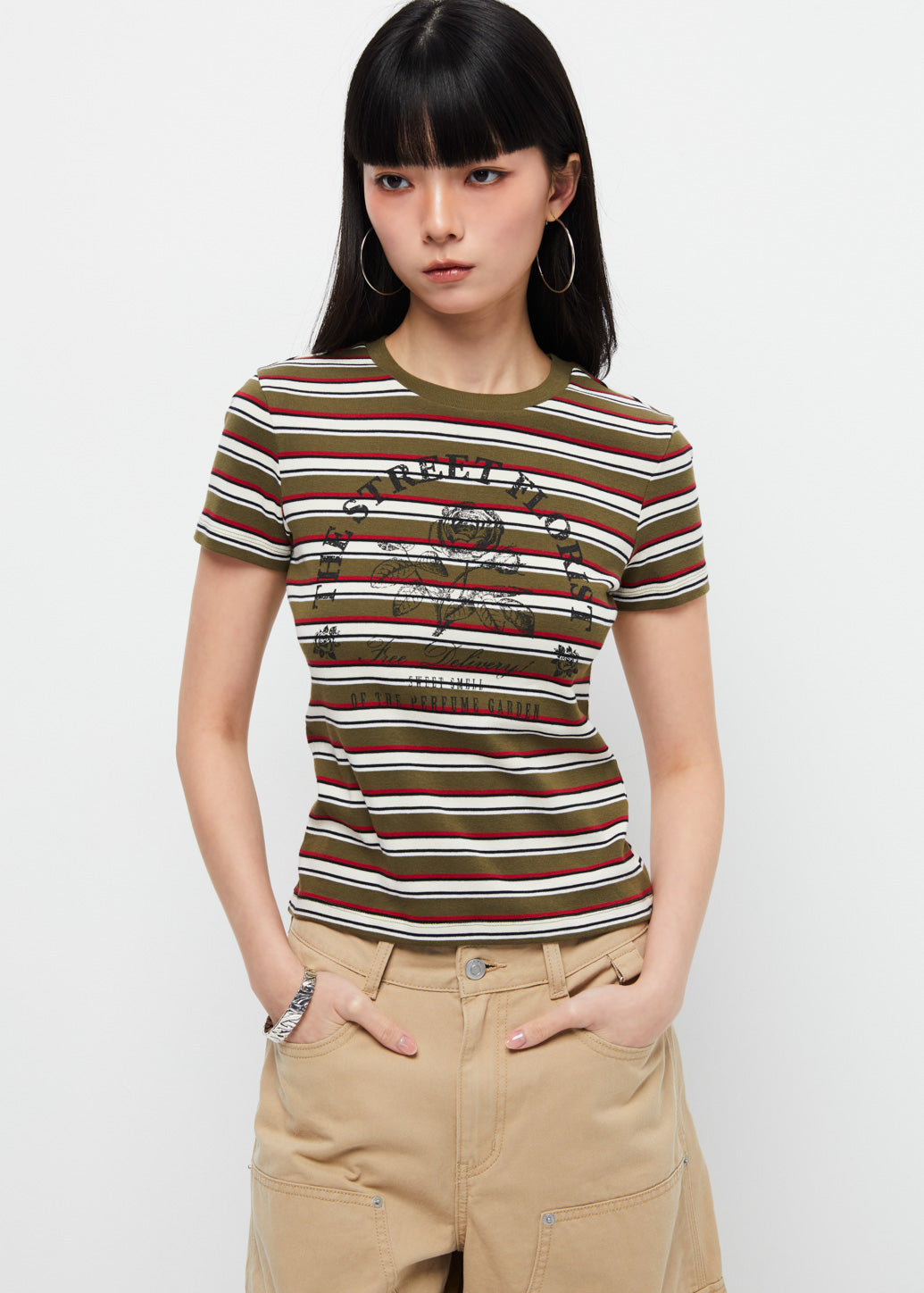 GREEN STRIPE SHORT SLEEVE TEE